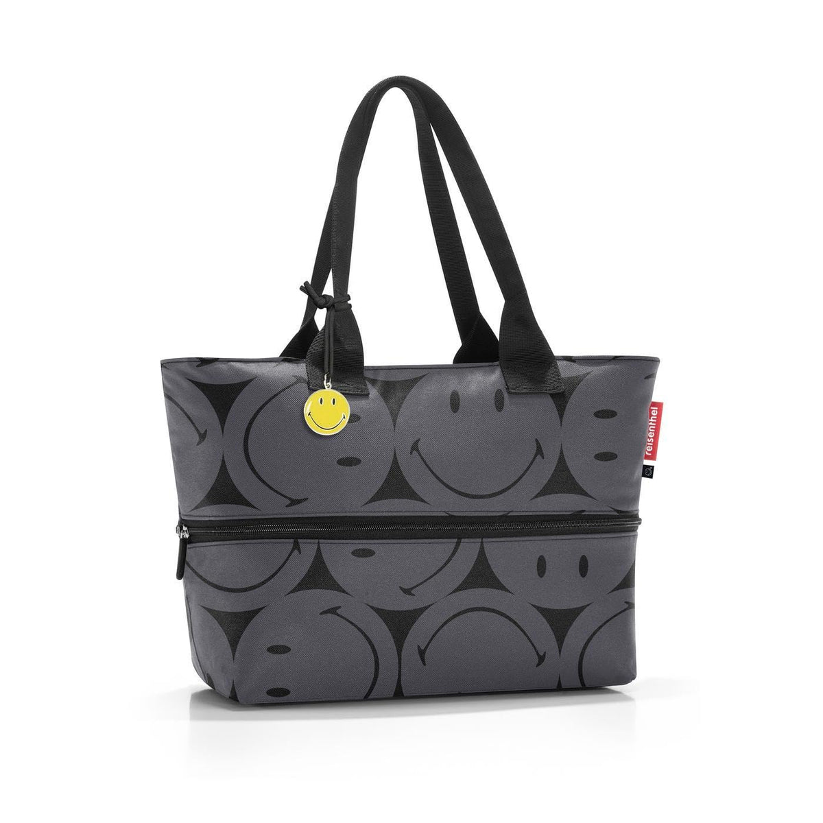 reisenthel Shopper E1 Smiley Grey - Large Tote Bag Expandable 12L to 18L