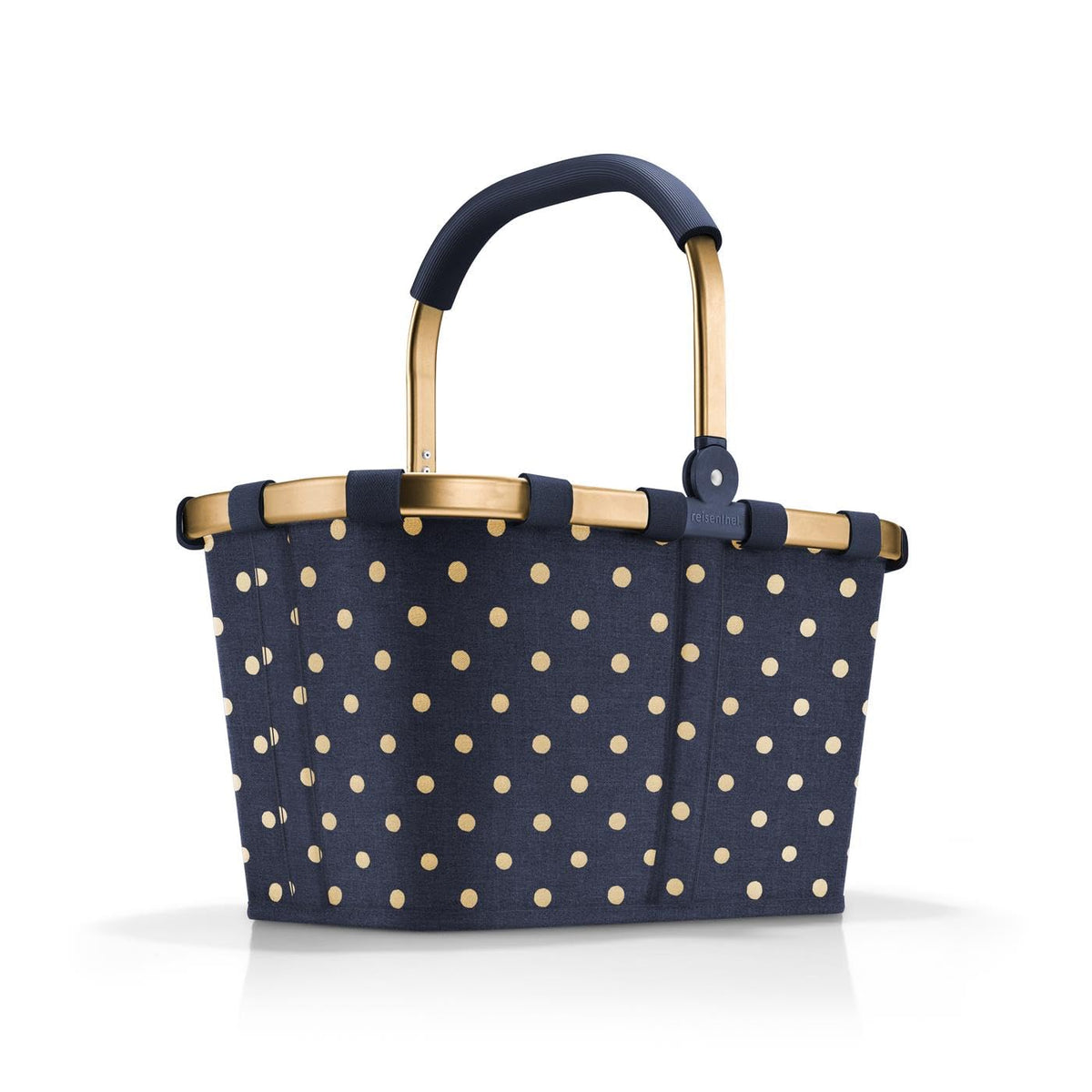 reisenthel Carrybag Shopping Basket - Water-Repellent Polyester, Metallic Dots Blue