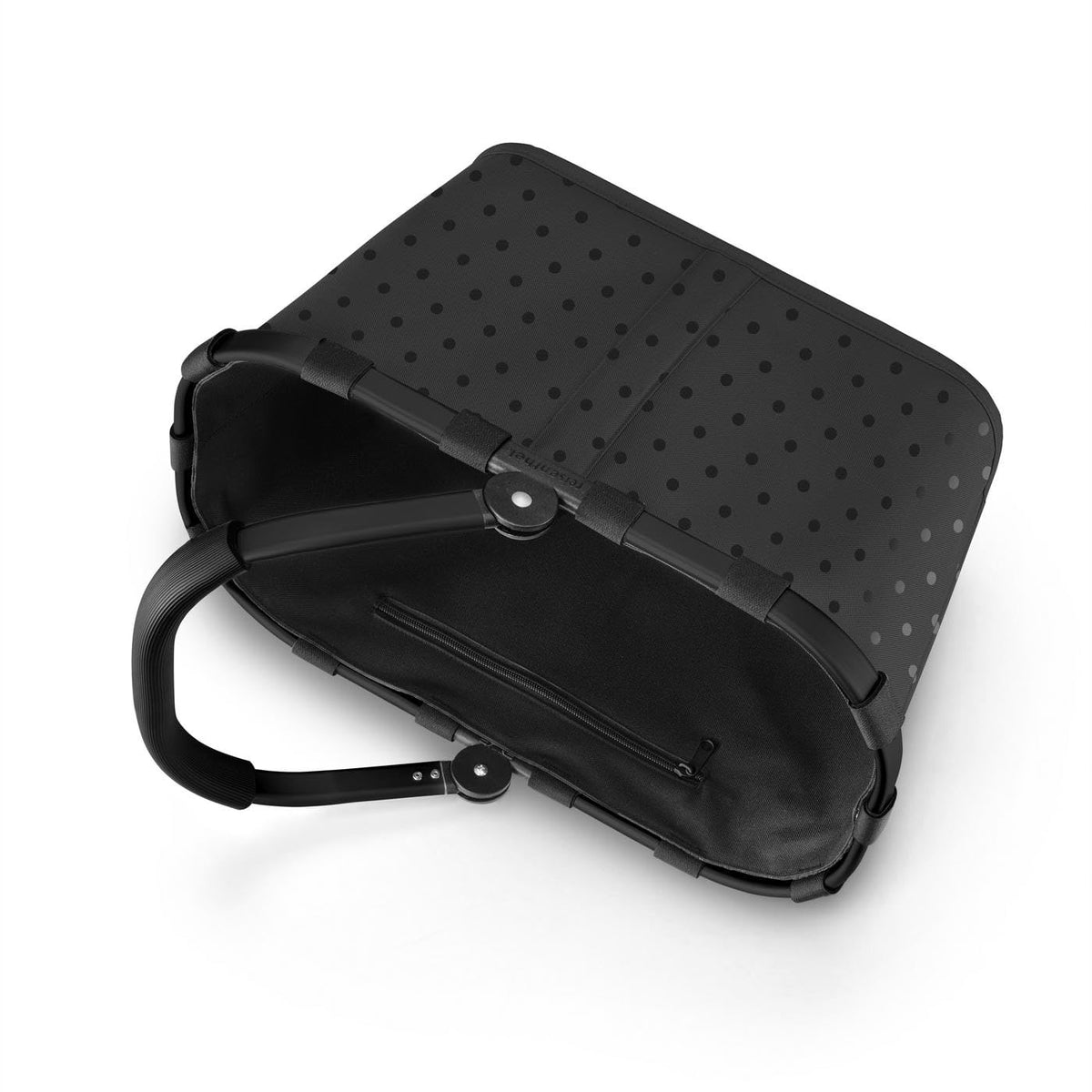 reisenthel carrybag Frame Glossy Dots Black - Stable Shopping Basket with Inner Pocket