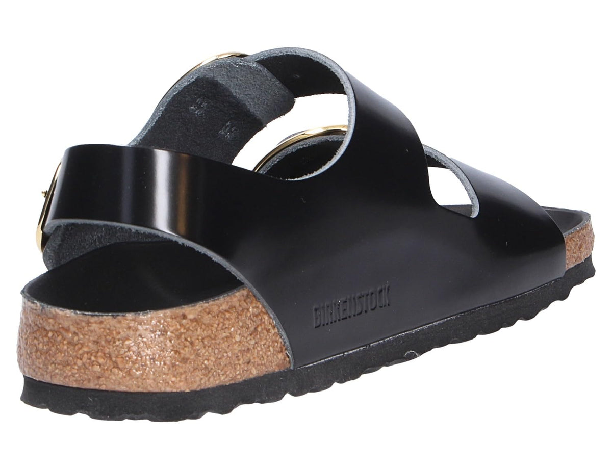 Birkenstock Milano Big Buckle Natural Black 39 Sandals Leather Black High Shine