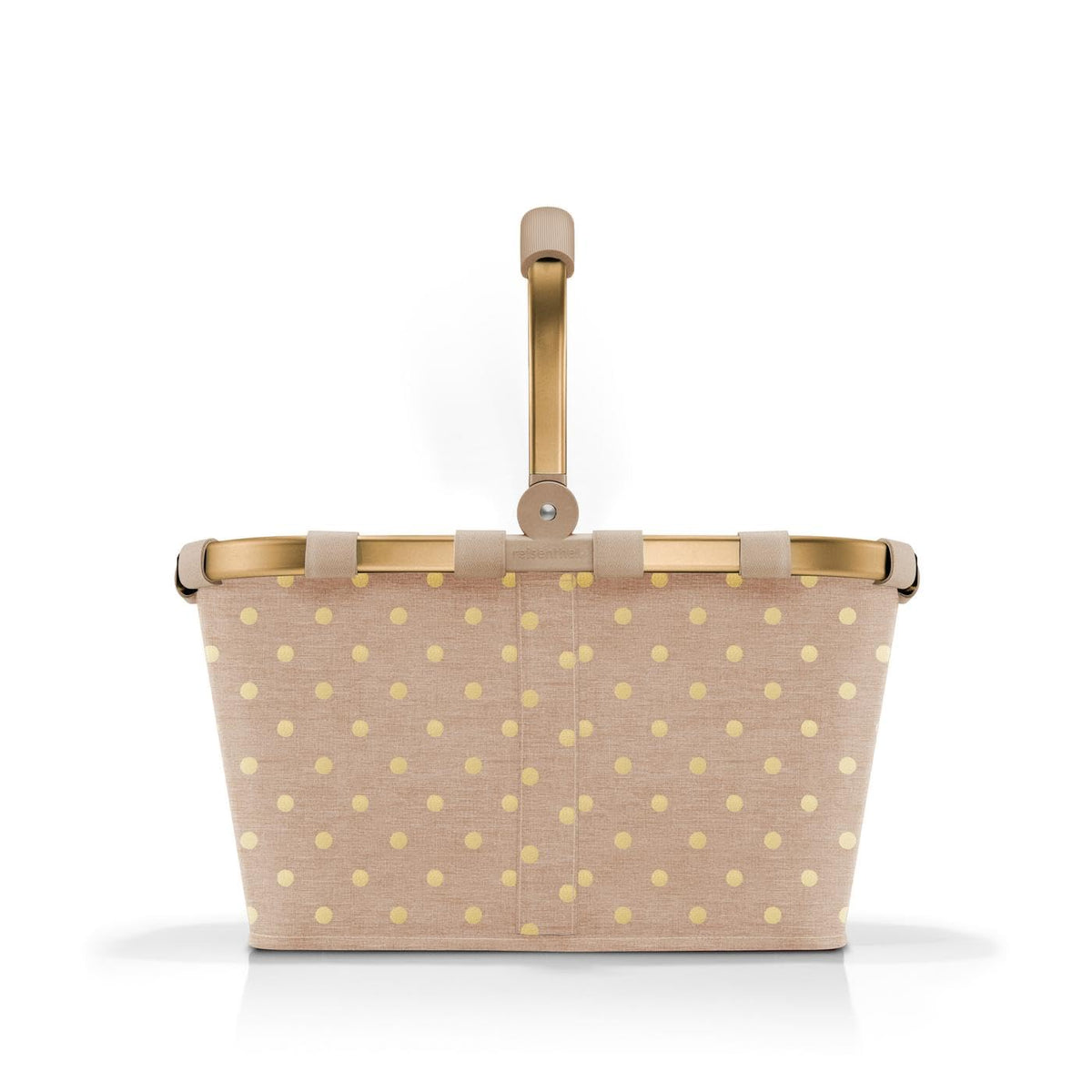 reisenthel Carrybag Frame Metallic Dots Coffee - Stable Shopping Basket with Inner Pocket