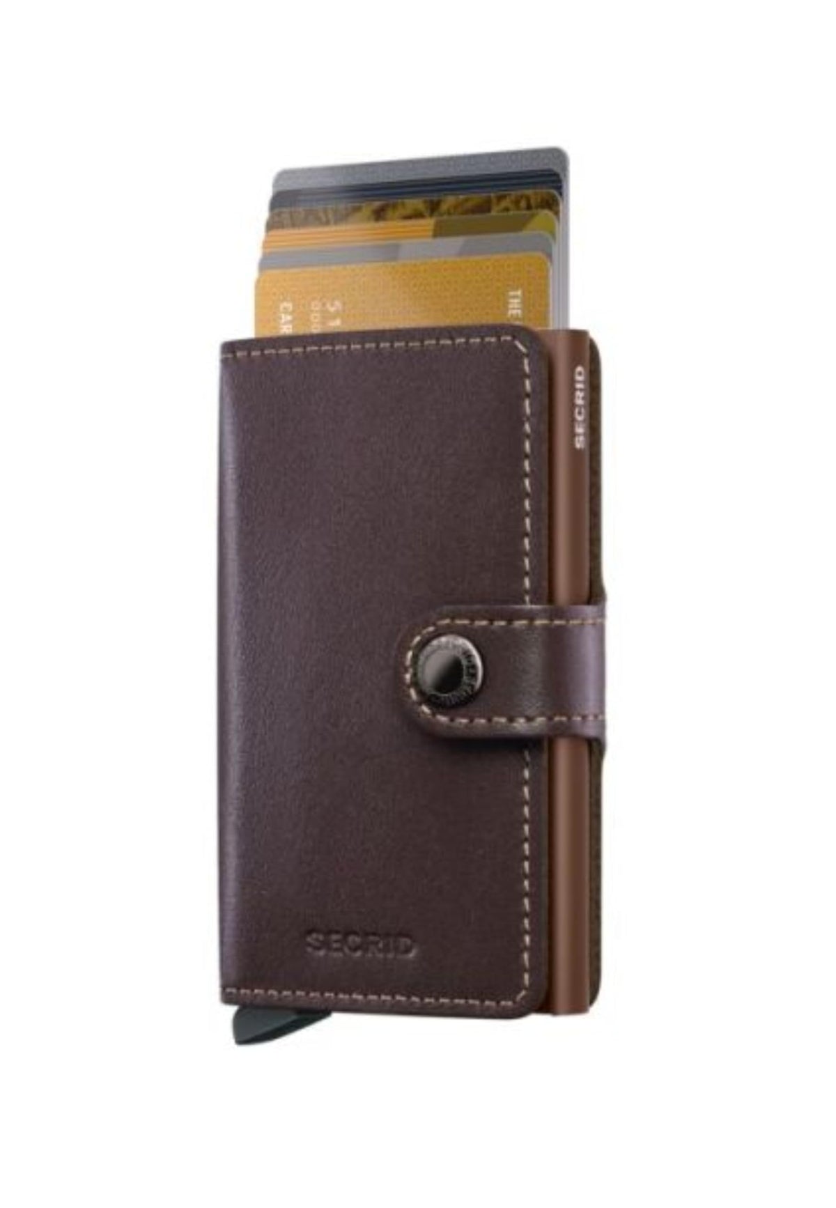 Secrid Miniwallet Chocolate Leather Credit Card Holder - Compact RFID Wallet