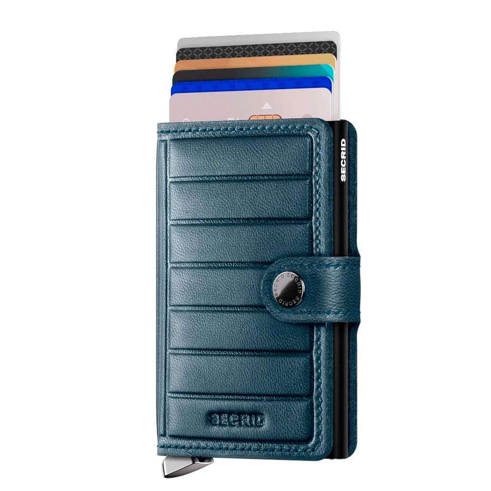 Secrid Emboss Lines Premium Mini Wallet Black Leather - RFID Protected