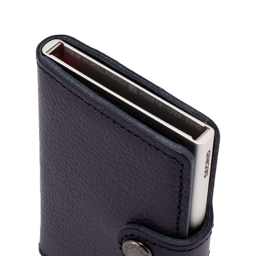 Secrid Miniwallet Navy-Silver - Slim Wallet with Leather Interior