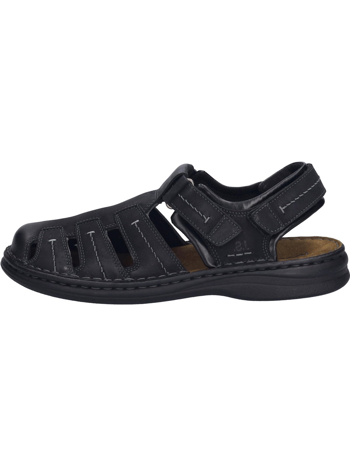 Josef Seibel Men Sandals Max 92 Black Leather Size 43 EU Open Toe