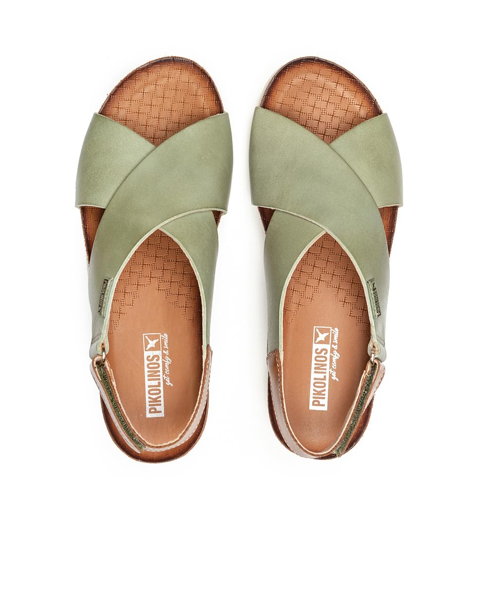 Pikolinos Women Wedge Sandals Leather Mint Green Size