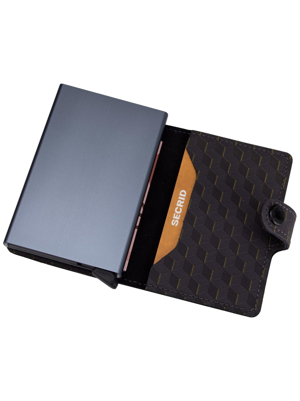 Secrid Miniwallet Optical RFID Wallet - Grey Yellow Leather with Card Protector