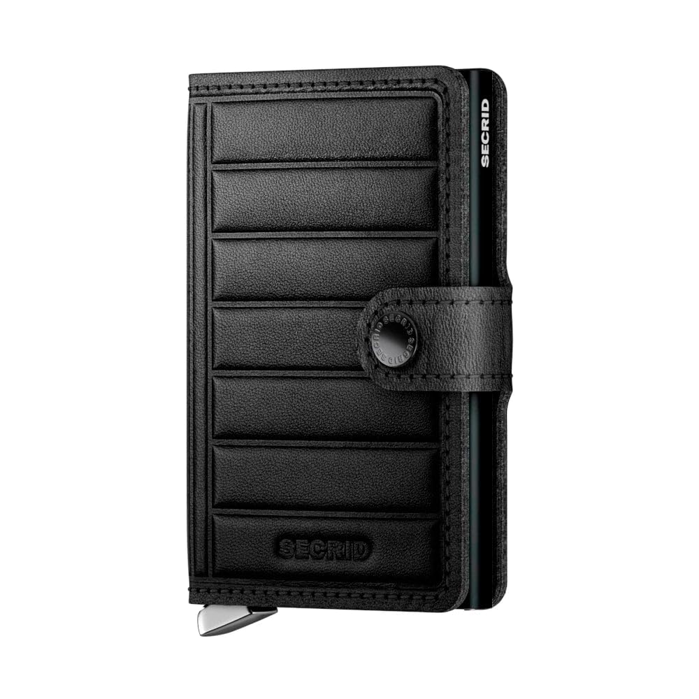 Secrid Emboss Lines Premium Mini Wallet Black Leather - RFID Protected