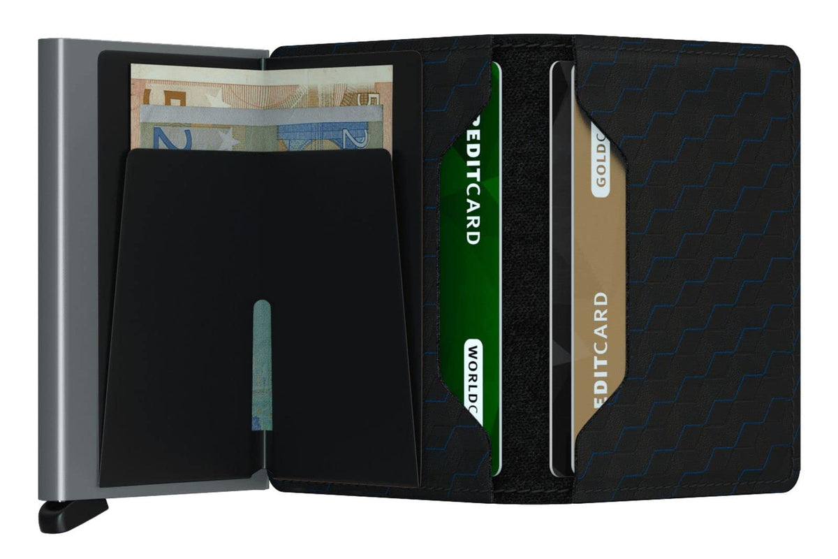 Secrid Slimwallet Black-Titanium Wallet - Slim Polyester Design