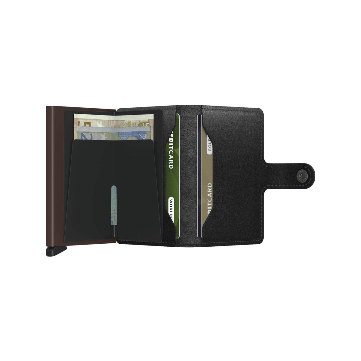 Secrid Miniwallet RFID Protected Wallet - Black Brown Leather for Men and Women