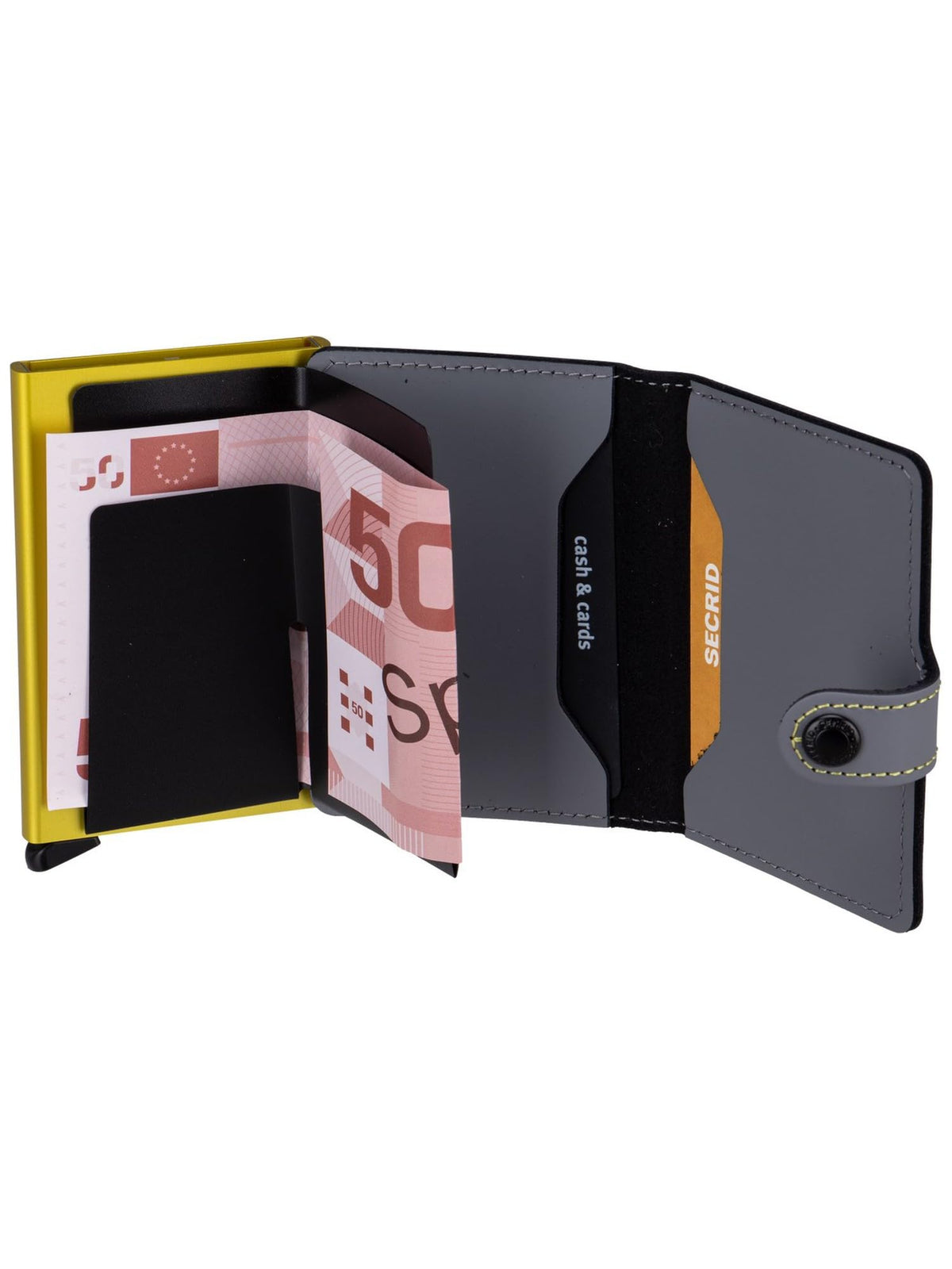 Secrid Card Holder Wallet - Grey-Lime Leather with RFID Protection