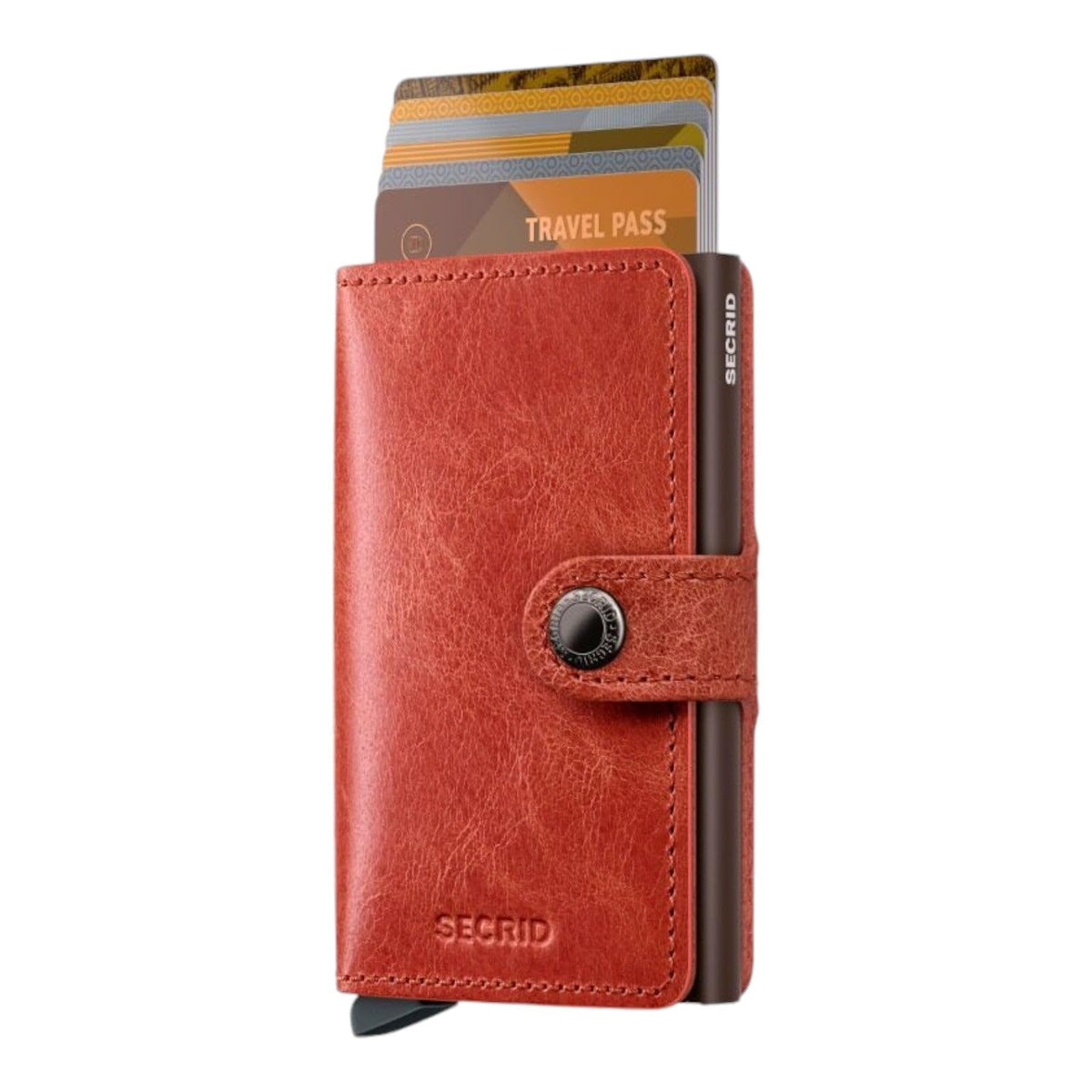 Secrid Cardprotector RFID Mini Wallet Orange Aluminium Leather
