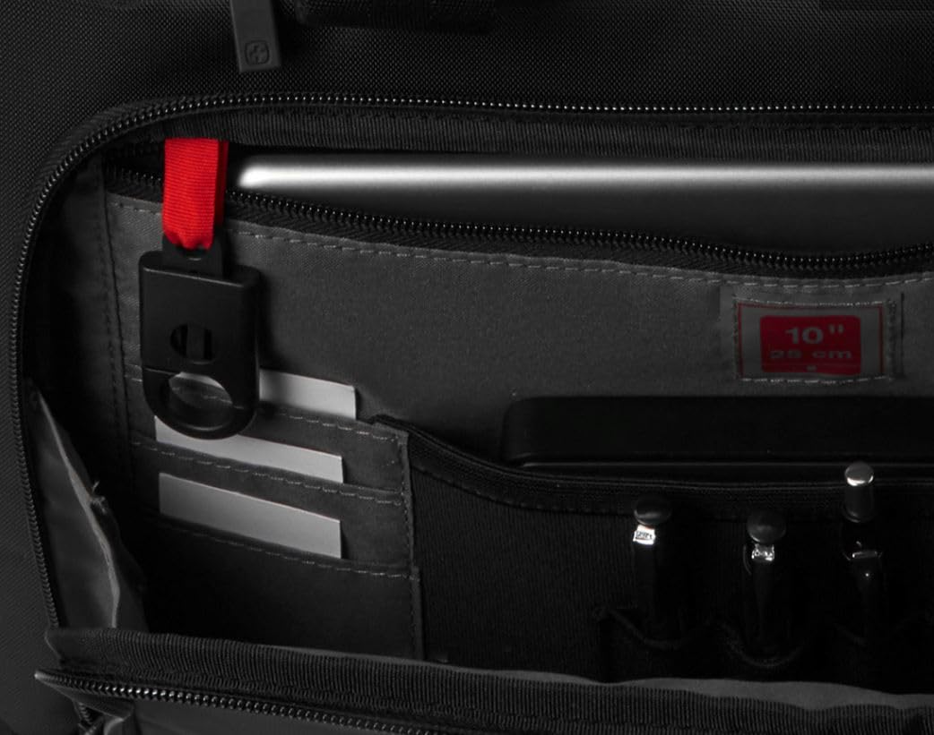 WENGER Source Laptop Bag 16" - Black Nylon Messenger with Tablet Pocket