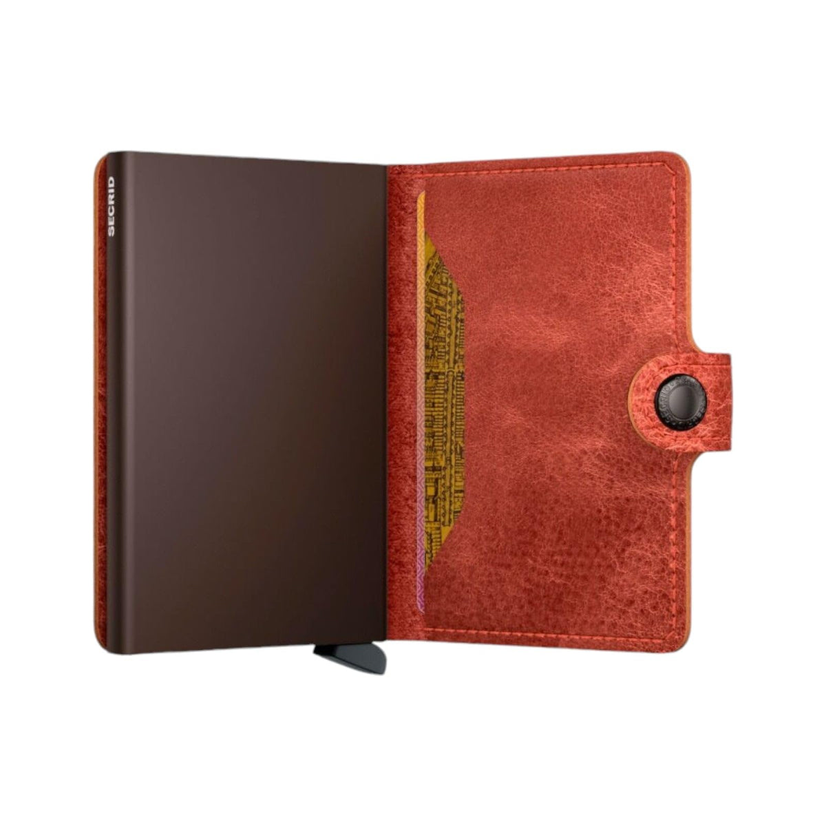 Secrid Cardprotector RFID Mini Wallet Orange Aluminium Leather