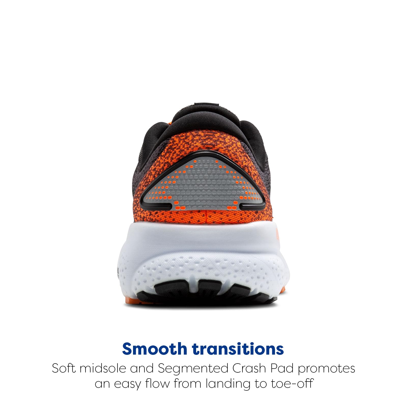 Brooks Ghost 16 Men Trainers Black Orange White Cushioned Cotton Rubber