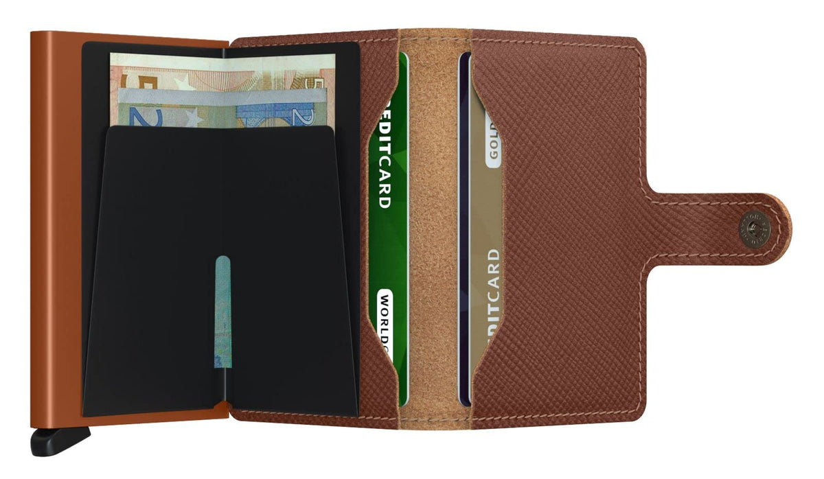 Secrid Mini Wallet Caramel Brown Leather RFID Protected