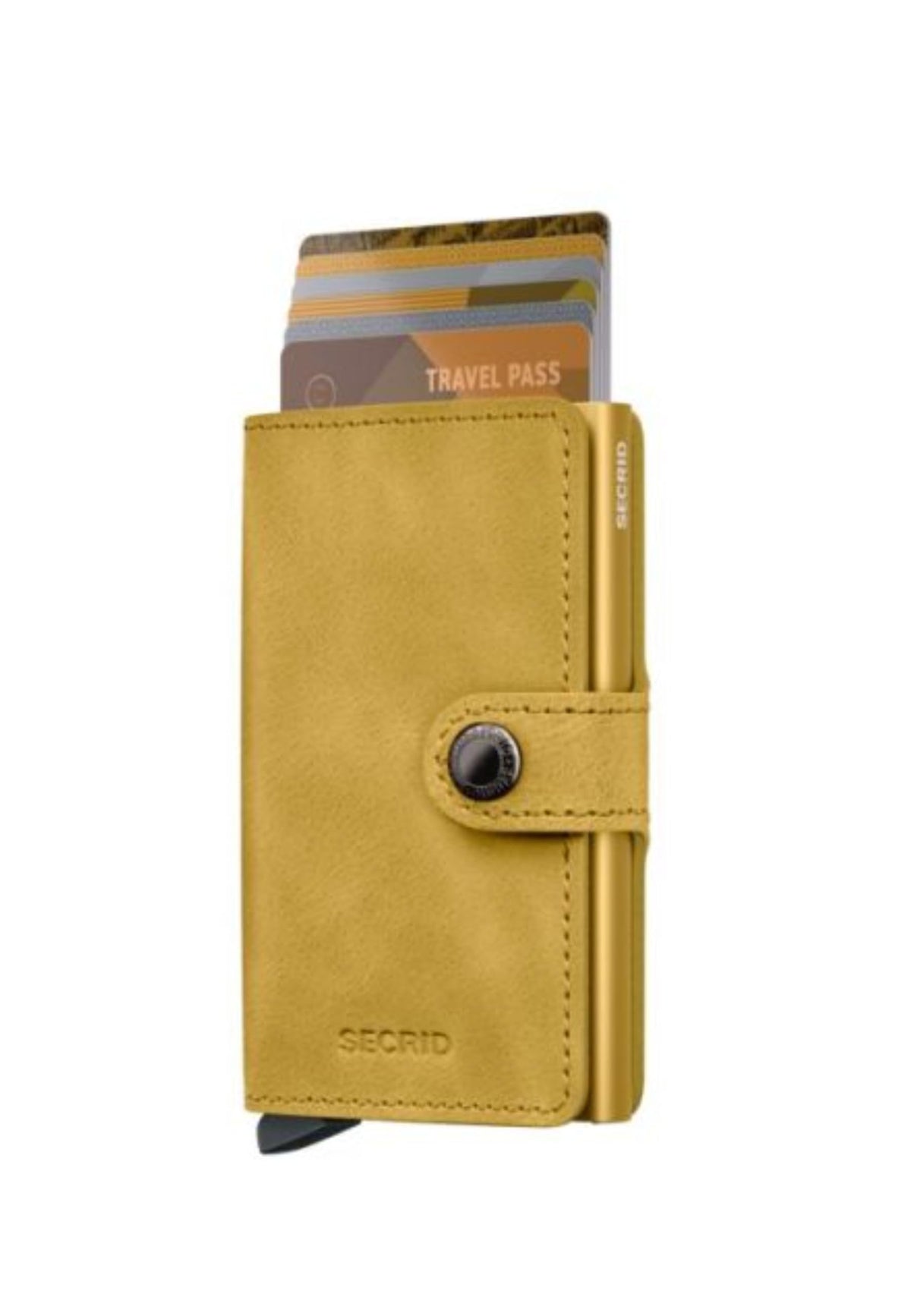 Secrid MiniWallet Vintage Leather Credit Card Holder Yellow