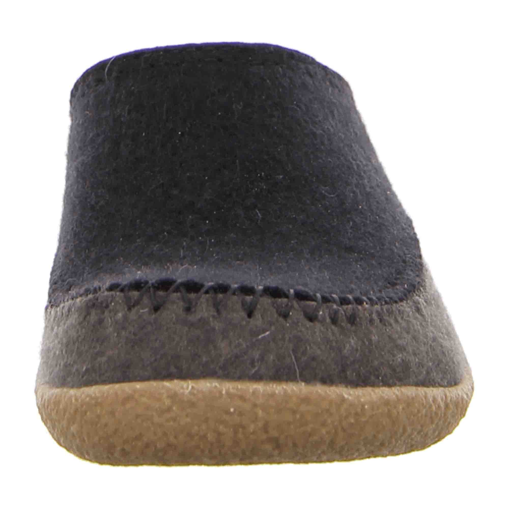 Haflinger Blizzard Credo-Duo Men's Slippers - Durable and Stylish Black Wool Slippers