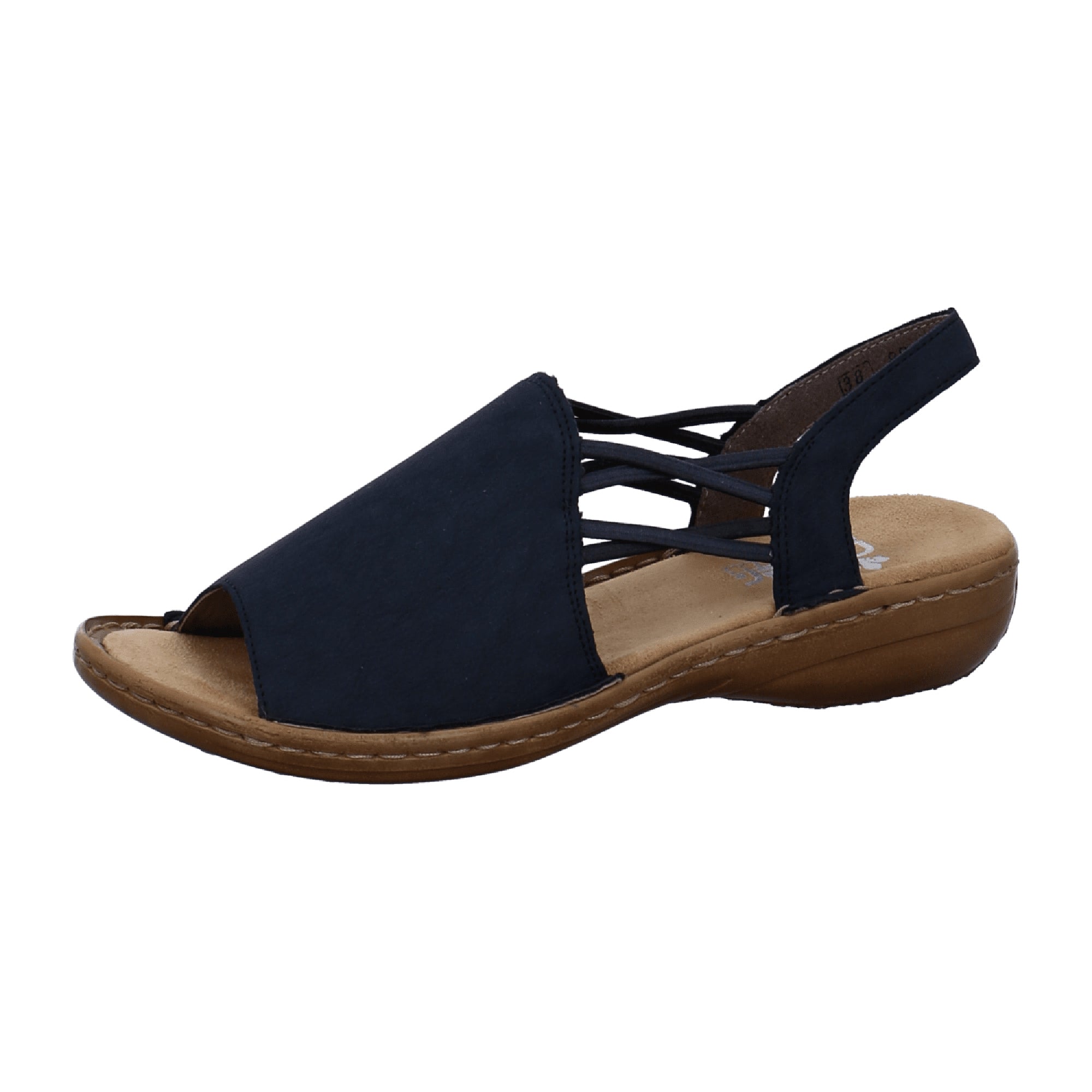 Rieker FSK Blue Women's Sandals with Elastic Strap and Shock-Absorbing Sole