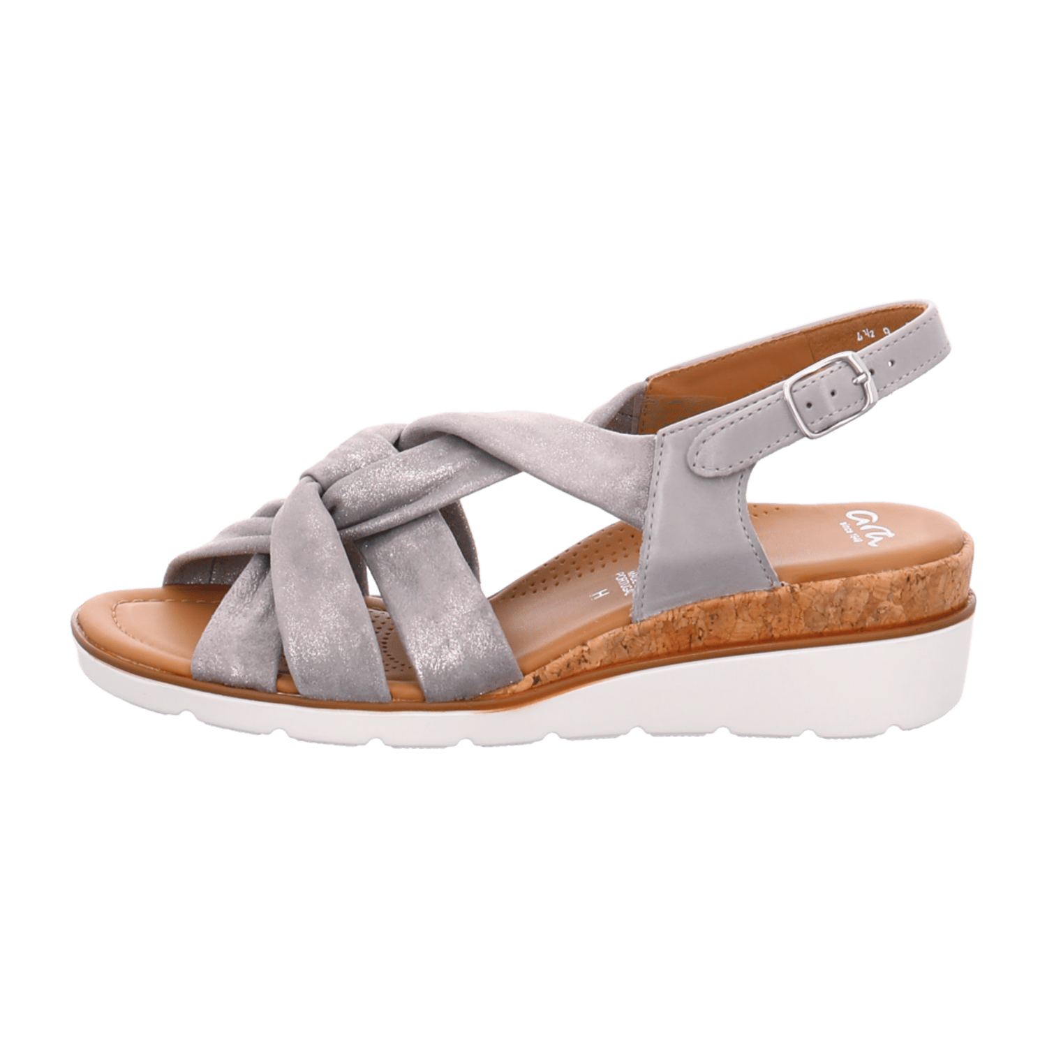 ARA Women's Sandals Smooth Leather Beige with Ankle Strap and Buckle Open Toe - Bartel-Shop