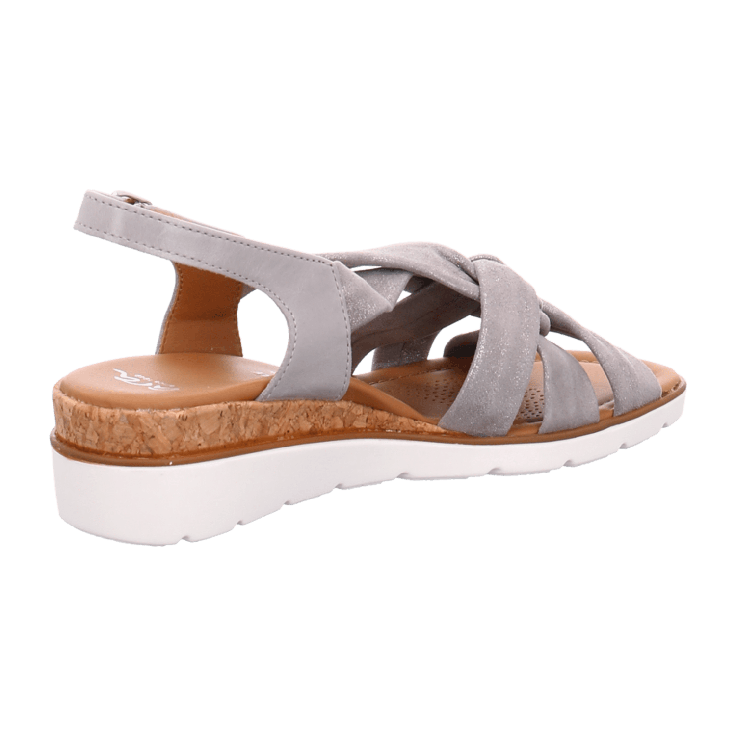 ARA Women's Sandals Smooth Leather Beige with Ankle Strap and Buckle Open Toe - Bartel-Shop