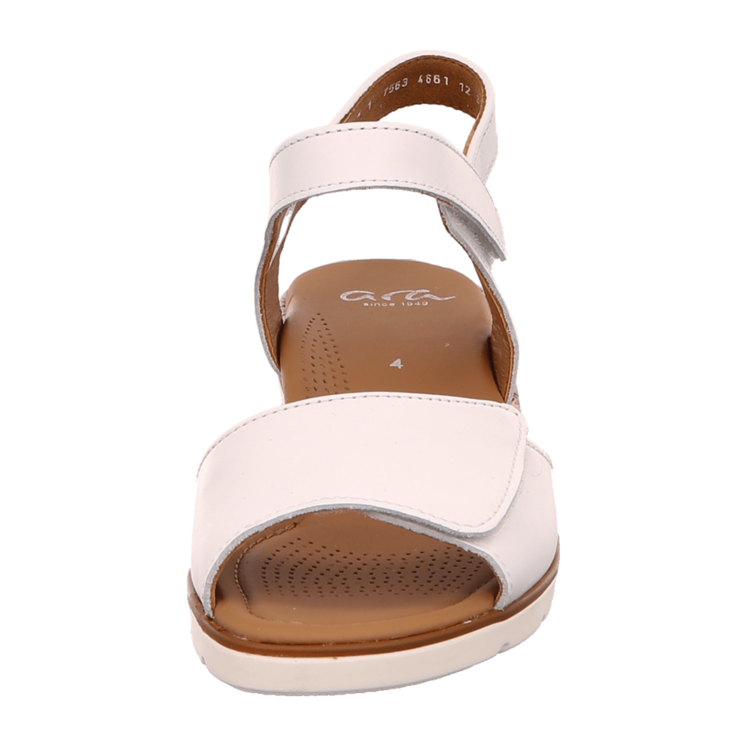 ARA Lugano S Wedge Platform Sandals for Women in Smooth Leather with Hook-and-Loop Fastening in White - Bartel-Shop