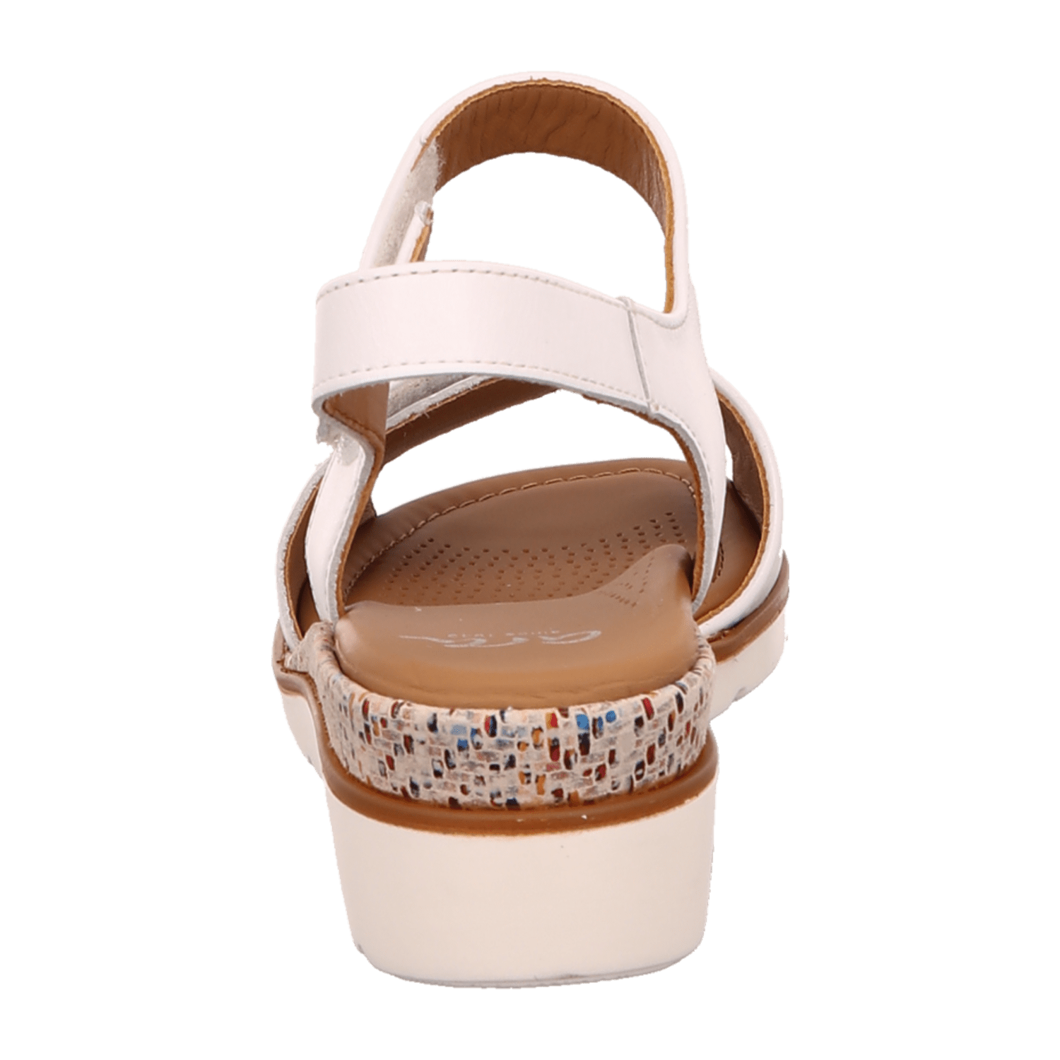 ARA Lugano S Wedge Platform Sandals for Women in Smooth Leather with Hook-and-Loop Fastening in White - Bartel-Shop