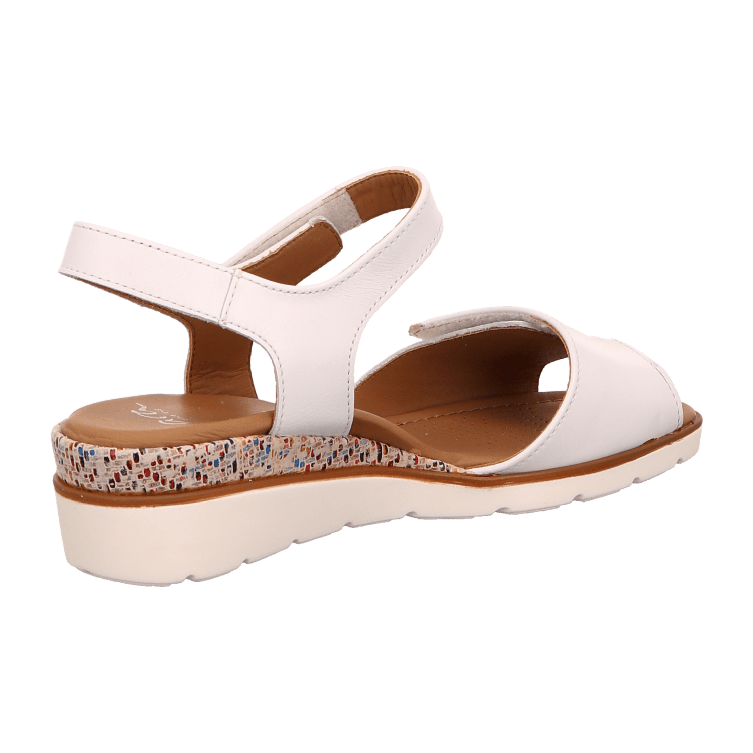 ARA Lugano S Wedge Platform Sandals for Women in Smooth Leather with Hook-and-Loop Fastening in White - Bartel-Shop