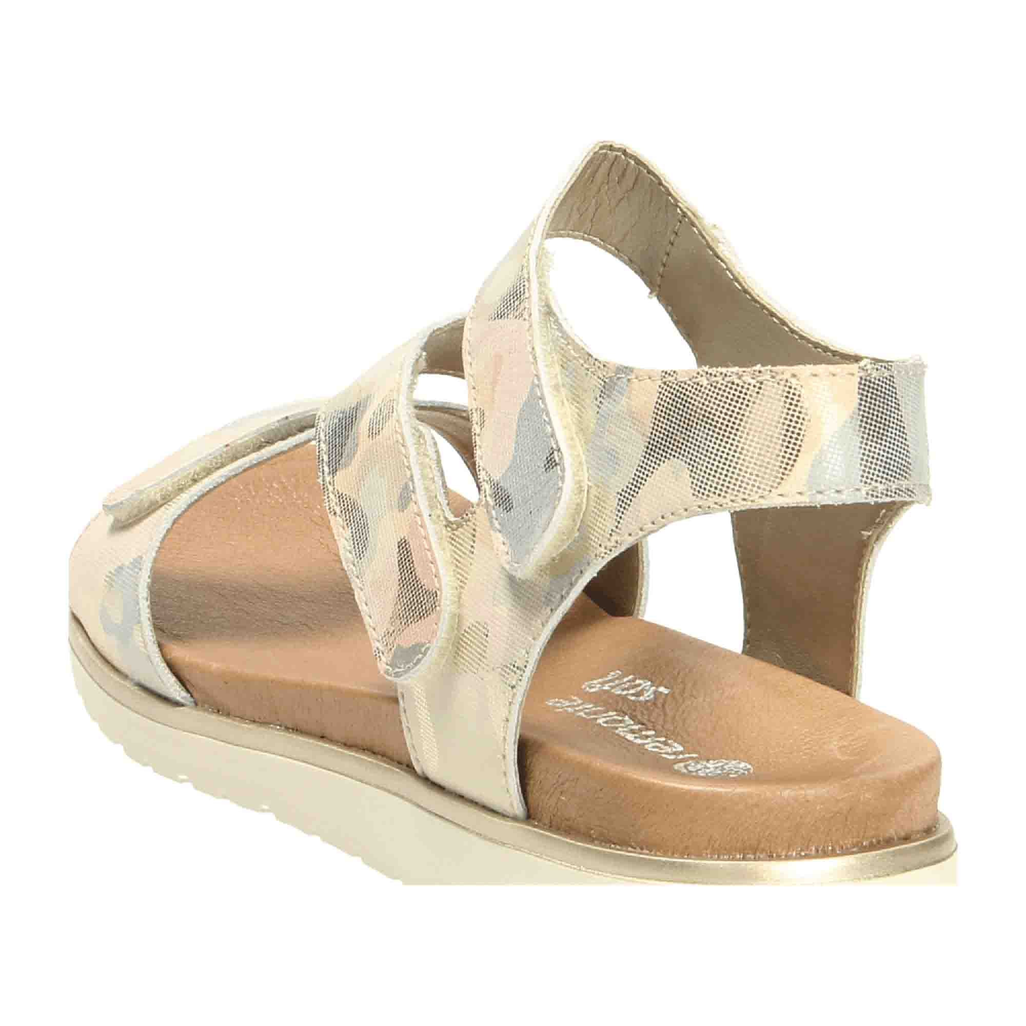 Remonte Women's Beige Sandals with Velcro Straps and Cushioned Footbed