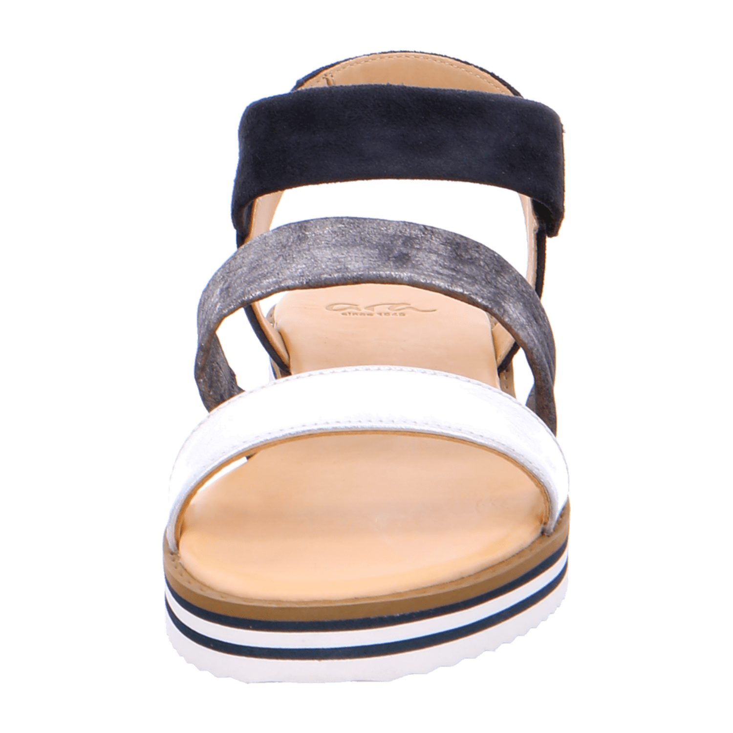 ARA Women's Ankle Strap Sandals in Blue Smooth Leather Open Toe - Bartel-Shop