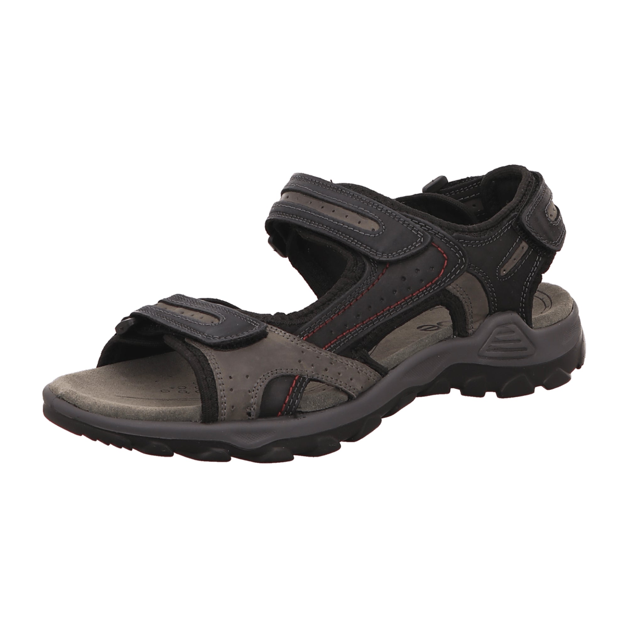 Rohde Schwarz Men's Trekking Sandals Leather Upper Velcro Closure Black