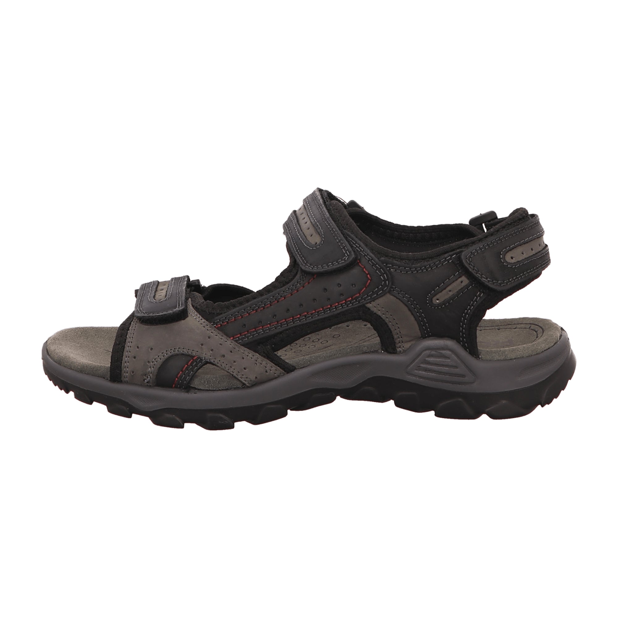 Rohde Schwarz Men's Trekking Sandals Leather Upper Velcro Closure Black