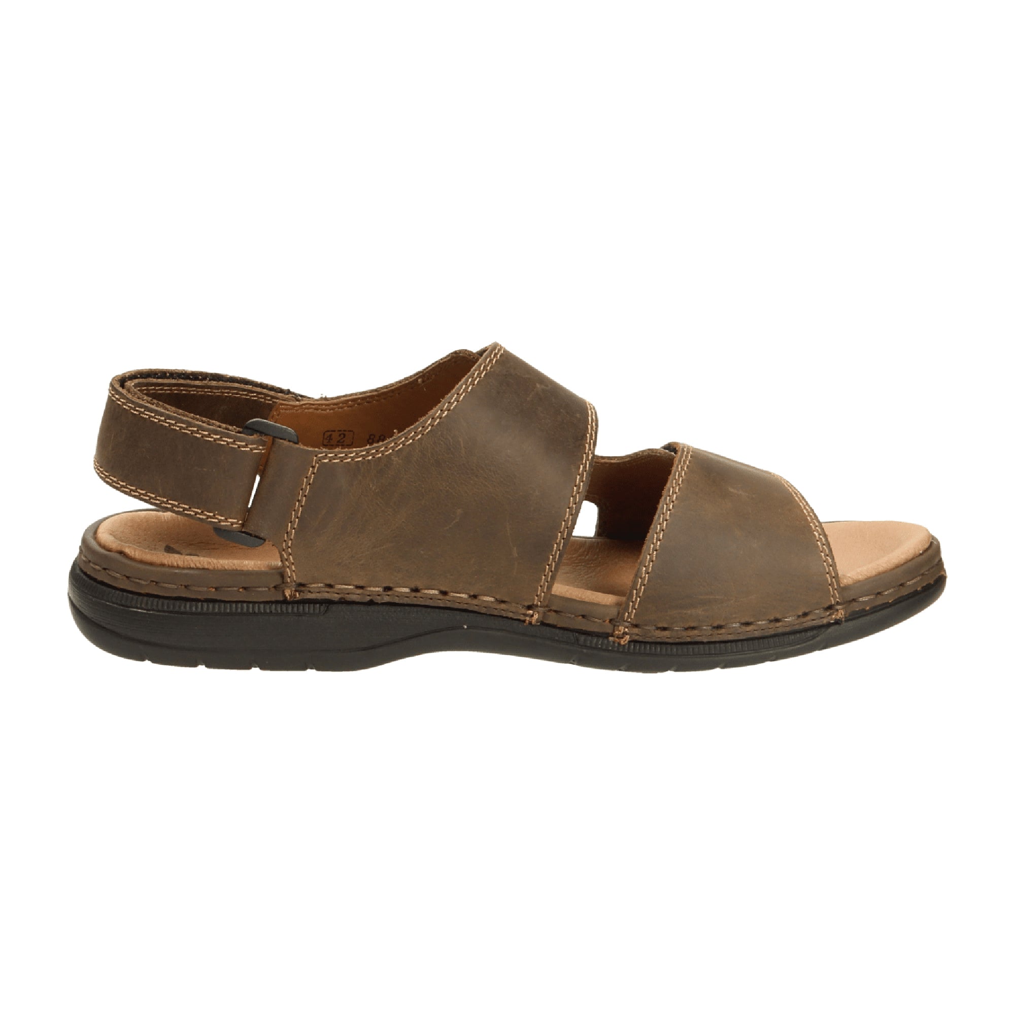 Rieker Comfortable Men's Brown Sandals with Velcro Closure
