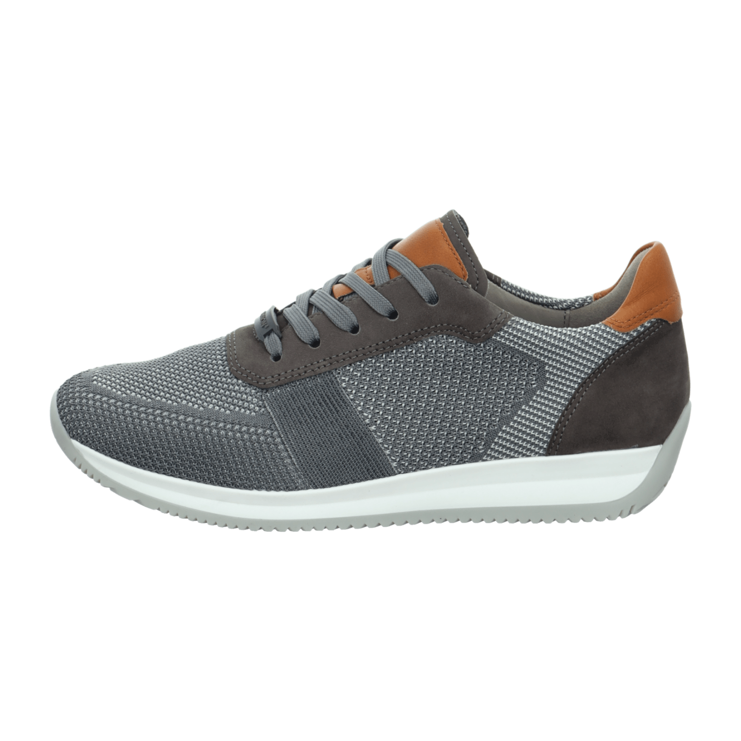 ARA Men's Gray Nubuck Leather Lace-Up Shoes with Synthetic Sole and Cold Comfort Lining, Low-Top Style - Bartel-Shop
