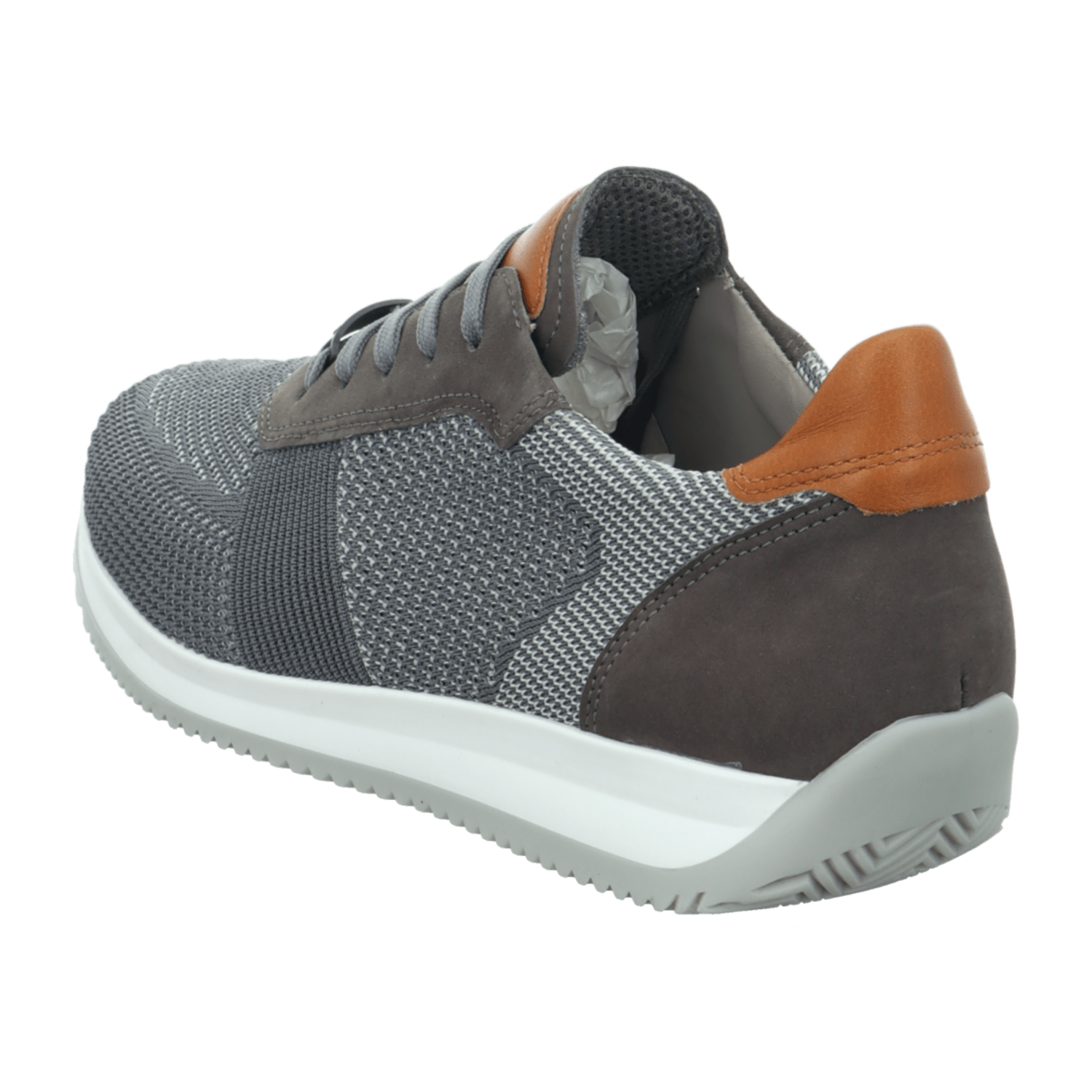 ARA Men's Gray Nubuck Leather Lace-Up Shoes with Synthetic Sole and Cold Comfort Lining, Low-Top Style - Bartel-Shop