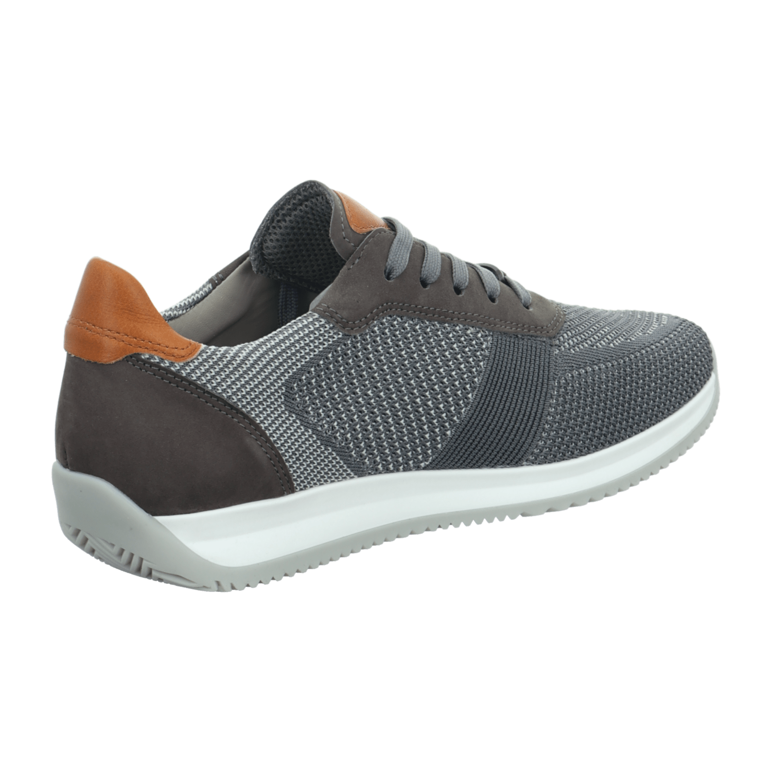 ARA Men's Gray Nubuck Leather Lace-Up Shoes with Synthetic Sole and Cold Comfort Lining, Low-Top Style - Bartel-Shop