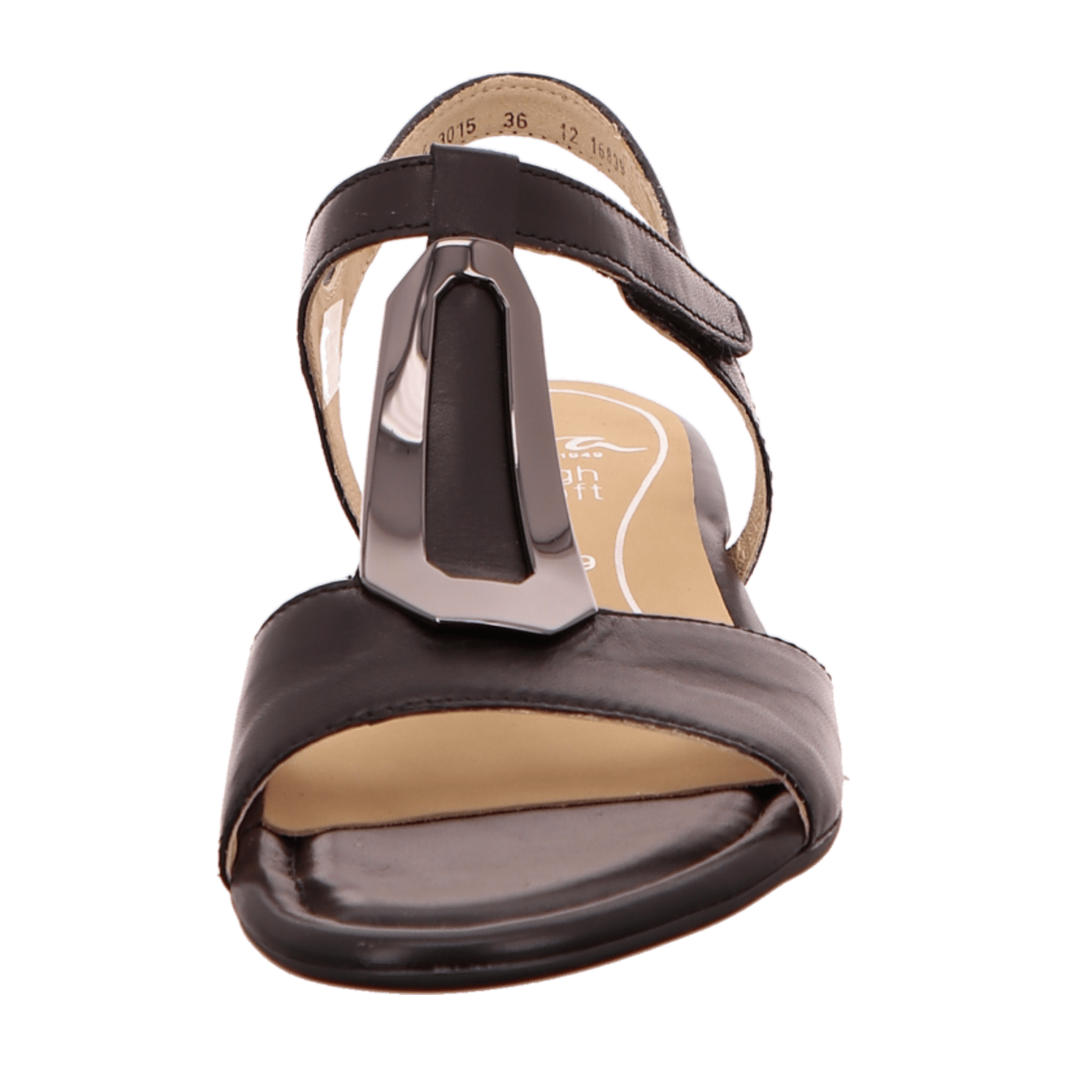 ARA VEGAS Women's T-Bar Sandals Smooth Leather Hook-and-Loop Fastener Black