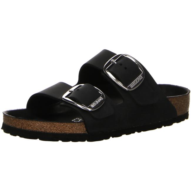 Birkenstock Arizona Black Waxy Oiled Leather Big Buckle Sandals Slides Slippers regular - Bartel-Shop