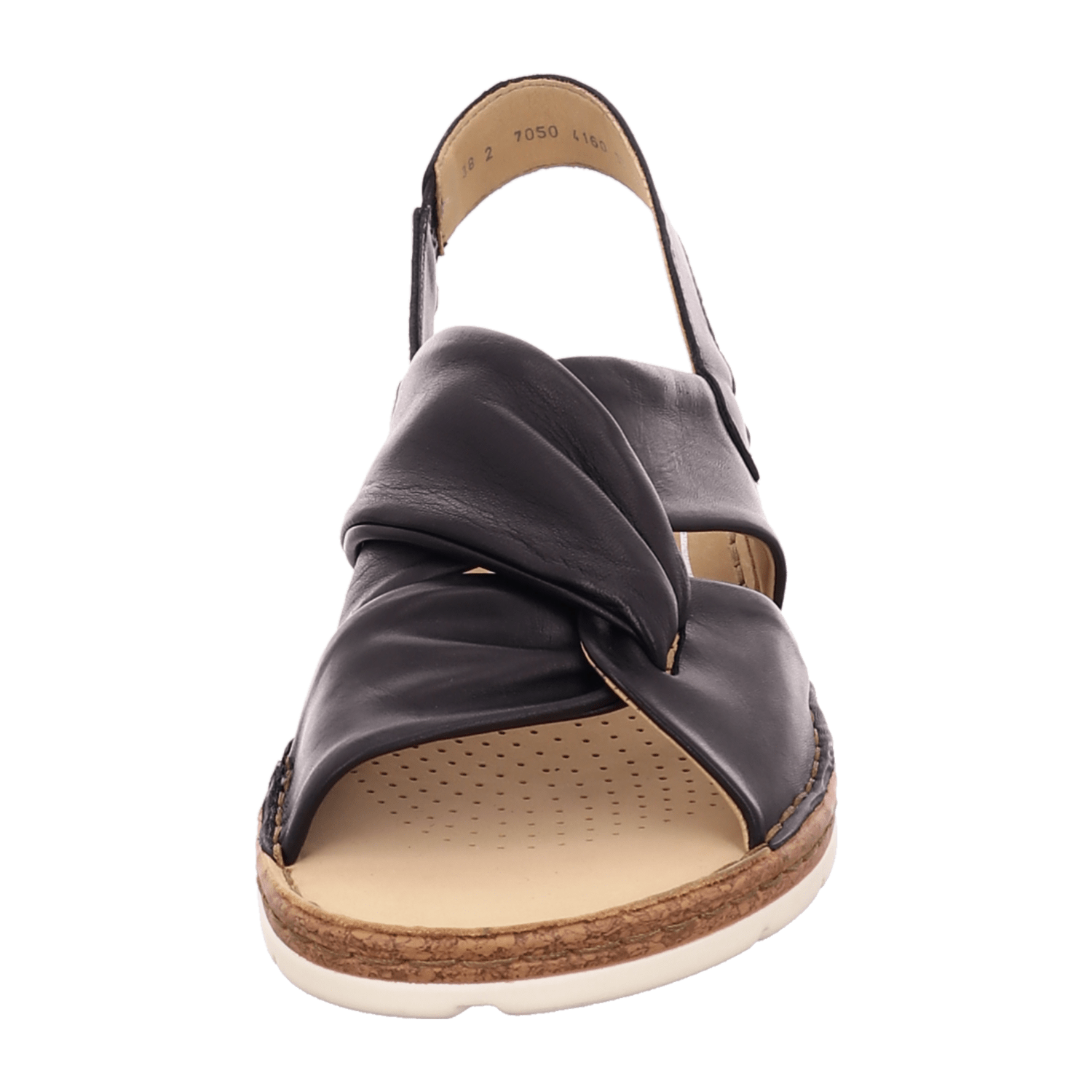 ARA Women's T-Bar Sandal Smooth Leather Black Slip-On Open Toe - Bartel-Shop