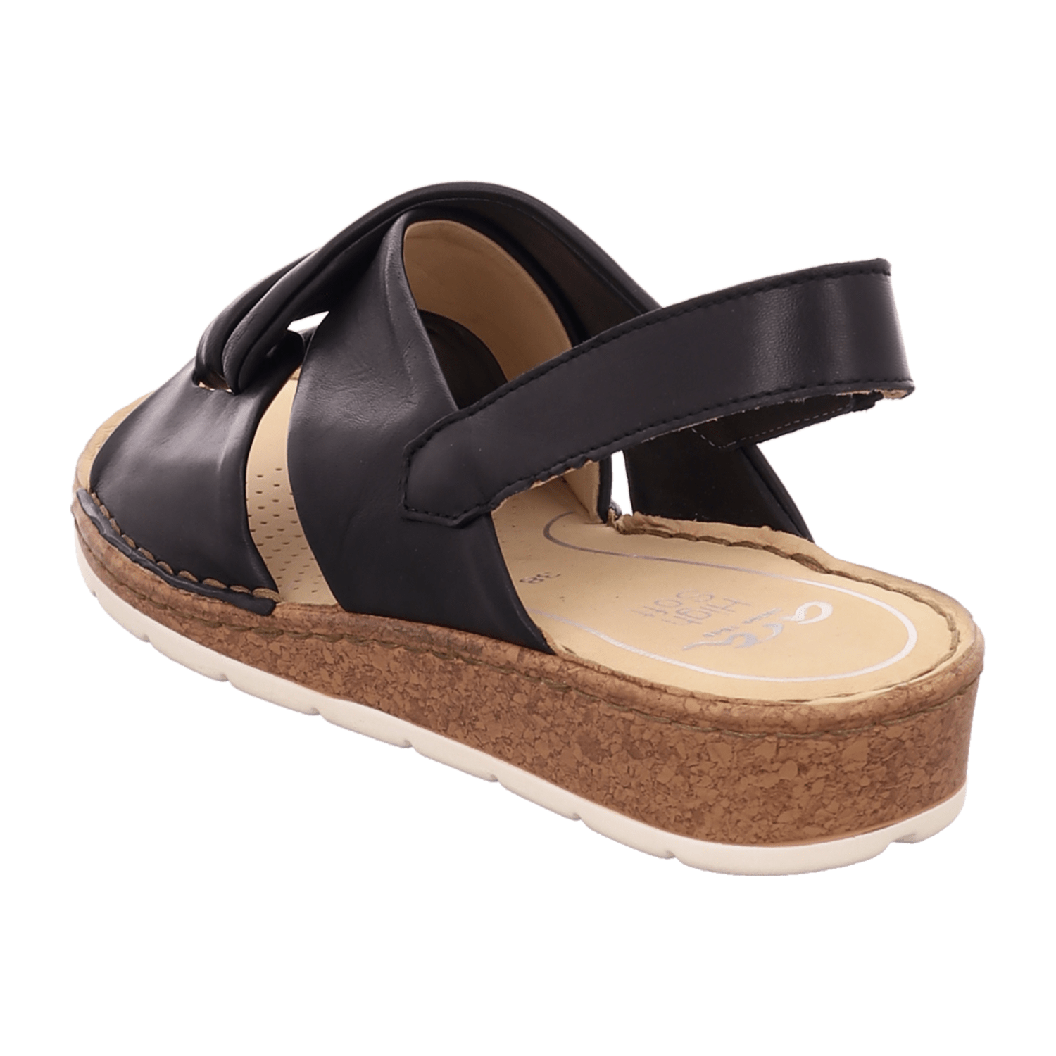 ARA Women's T-Bar Sandal Smooth Leather Black Slip-On Open Toe - Bartel-Shop