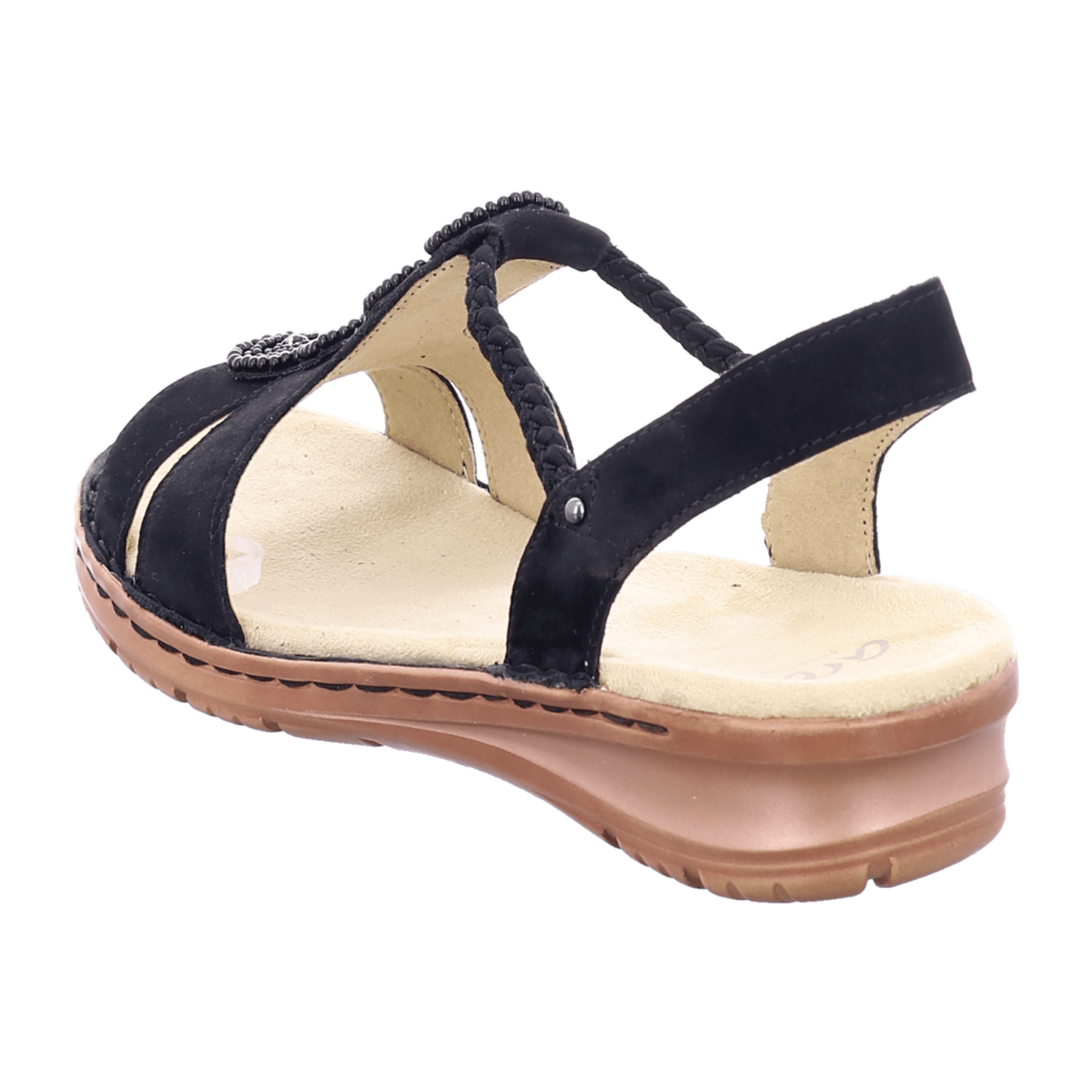 ARA HAWAII HAWA Women's T-Bar Sandal in Black Nubuck with Warm Fleece Lining - Bartel-Shop