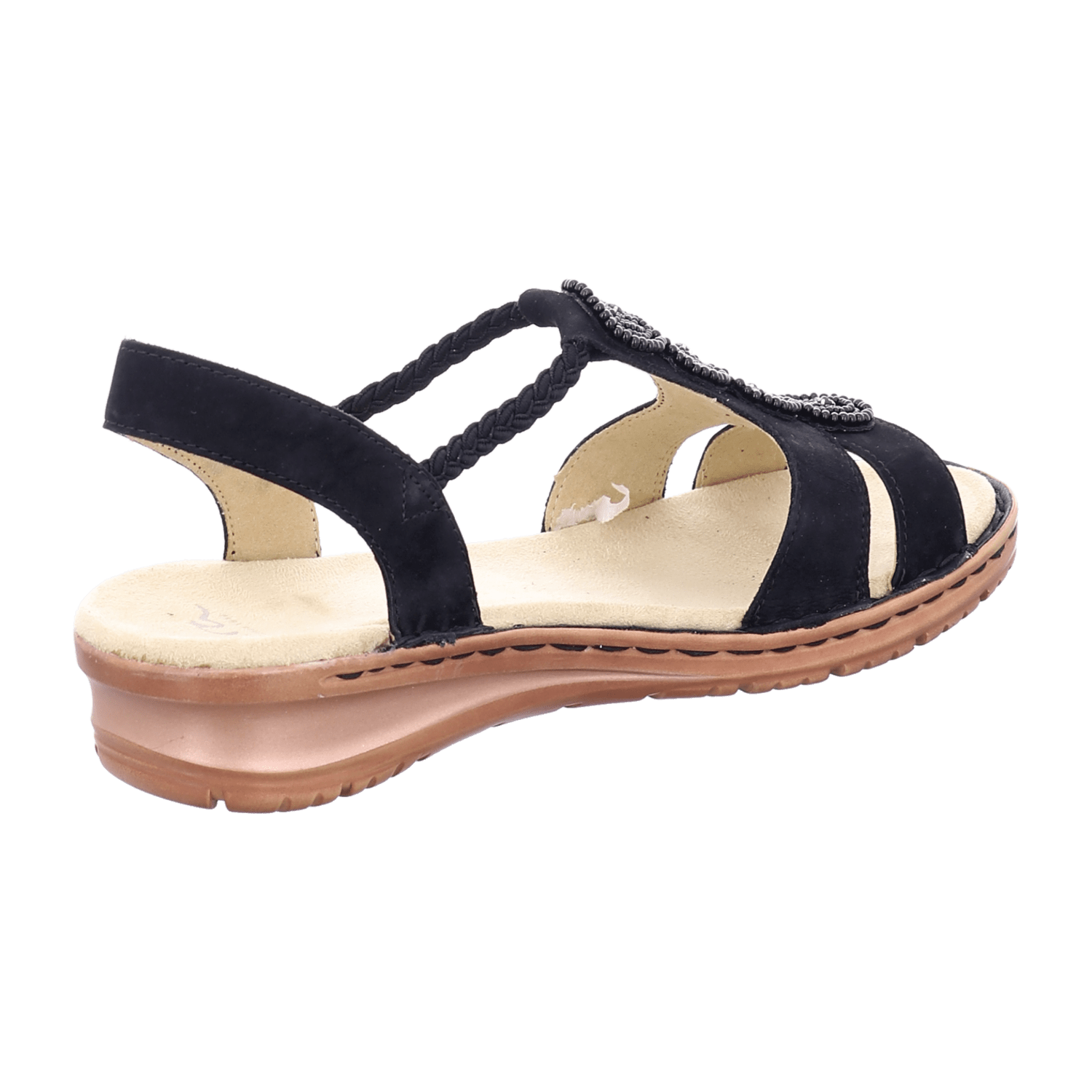 ARA HAWAII HAWA Women's T-Bar Sandal in Black Nubuck with Warm Fleece Lining - Bartel-Shop