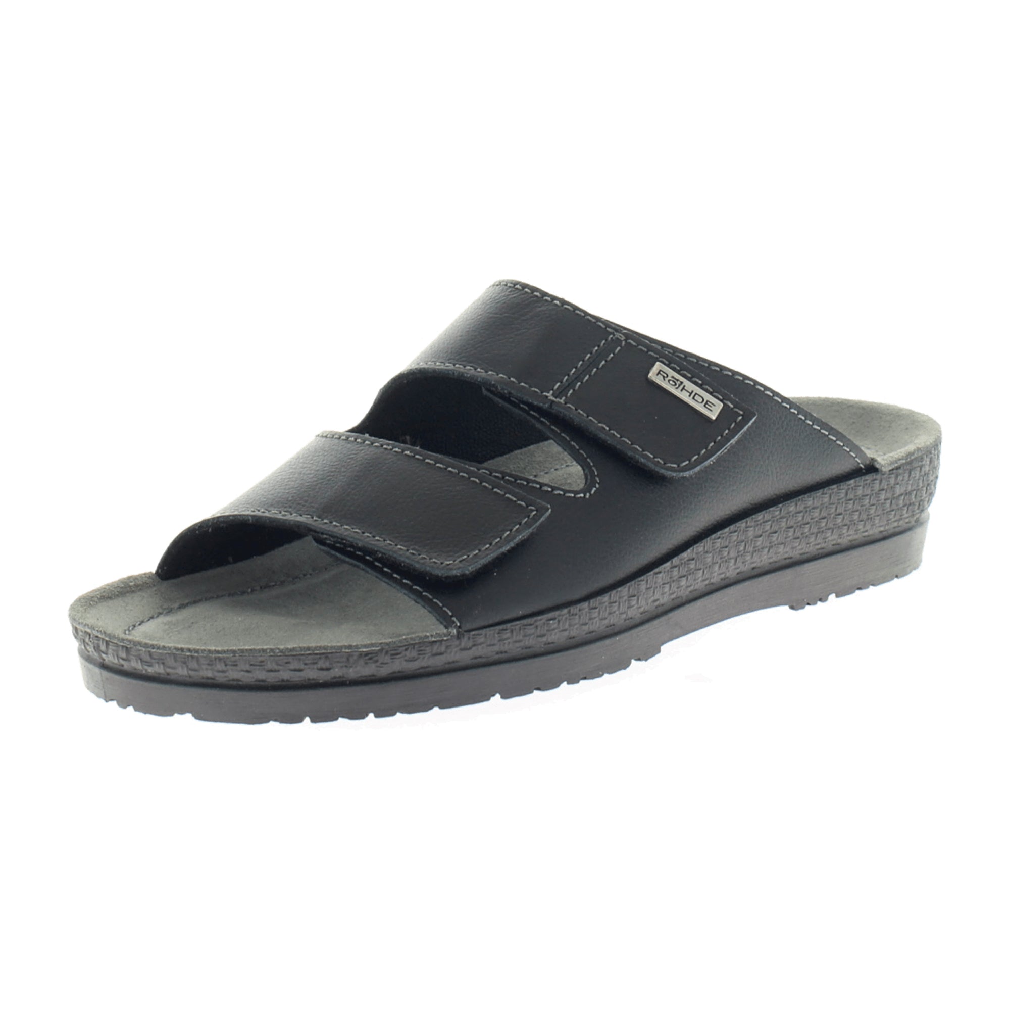 Rohde Comfortable Men's Black Leather Sandals