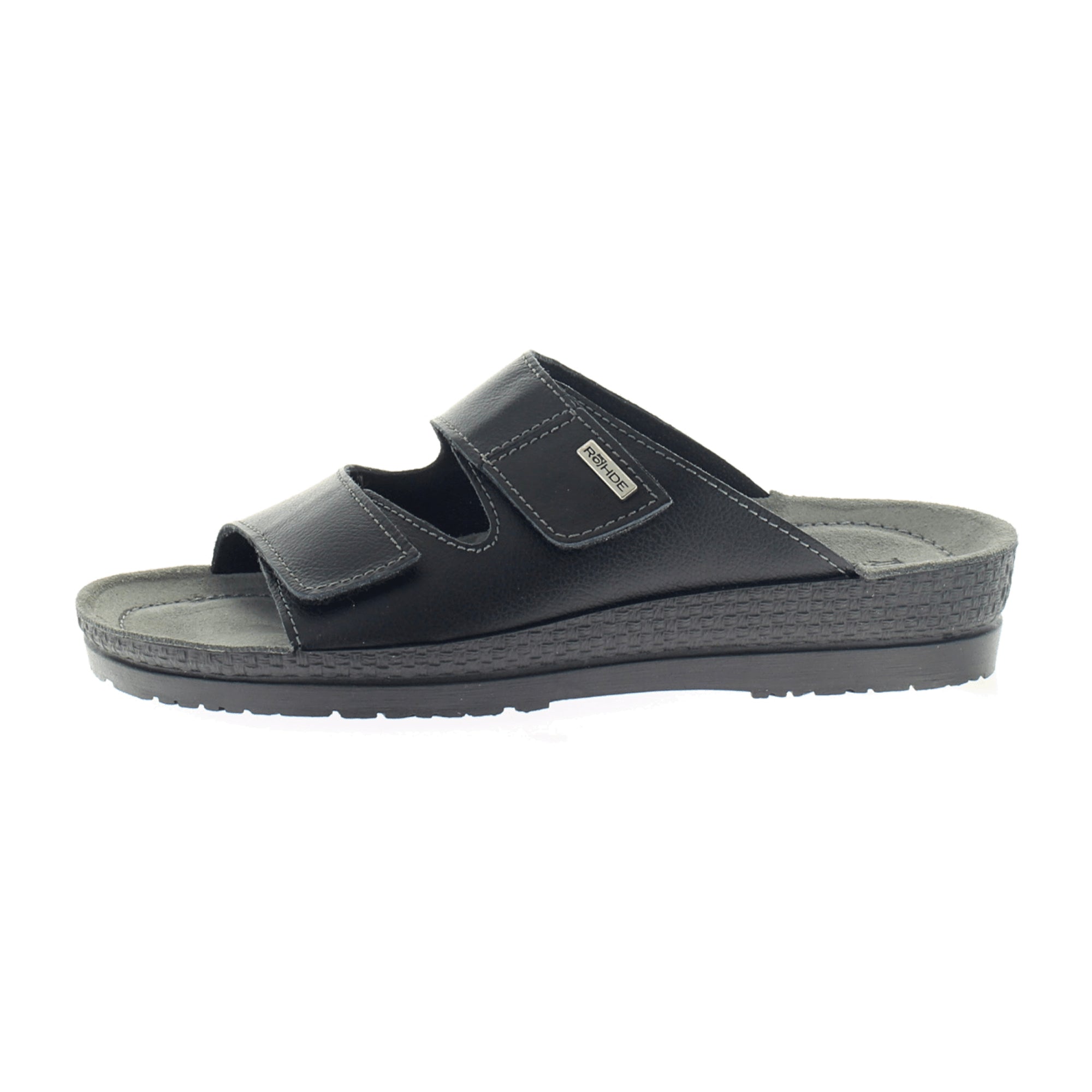 Rohde Comfortable Men's Black Leather Sandals