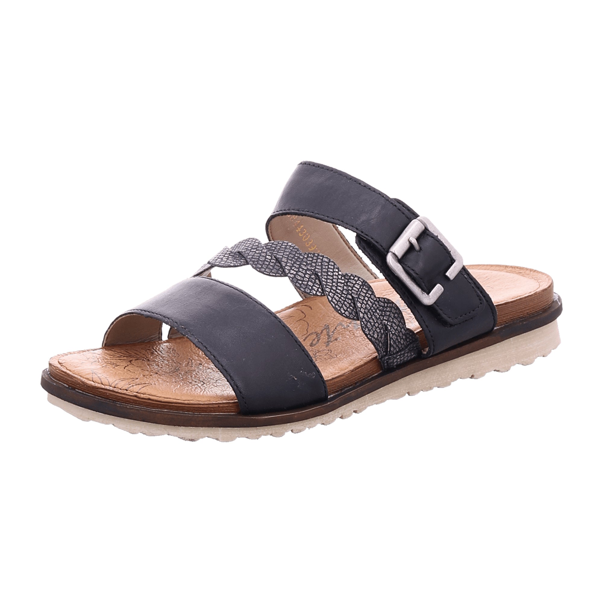 Remonte Women's Black Summer Sandals with Cushioned Leather Insole