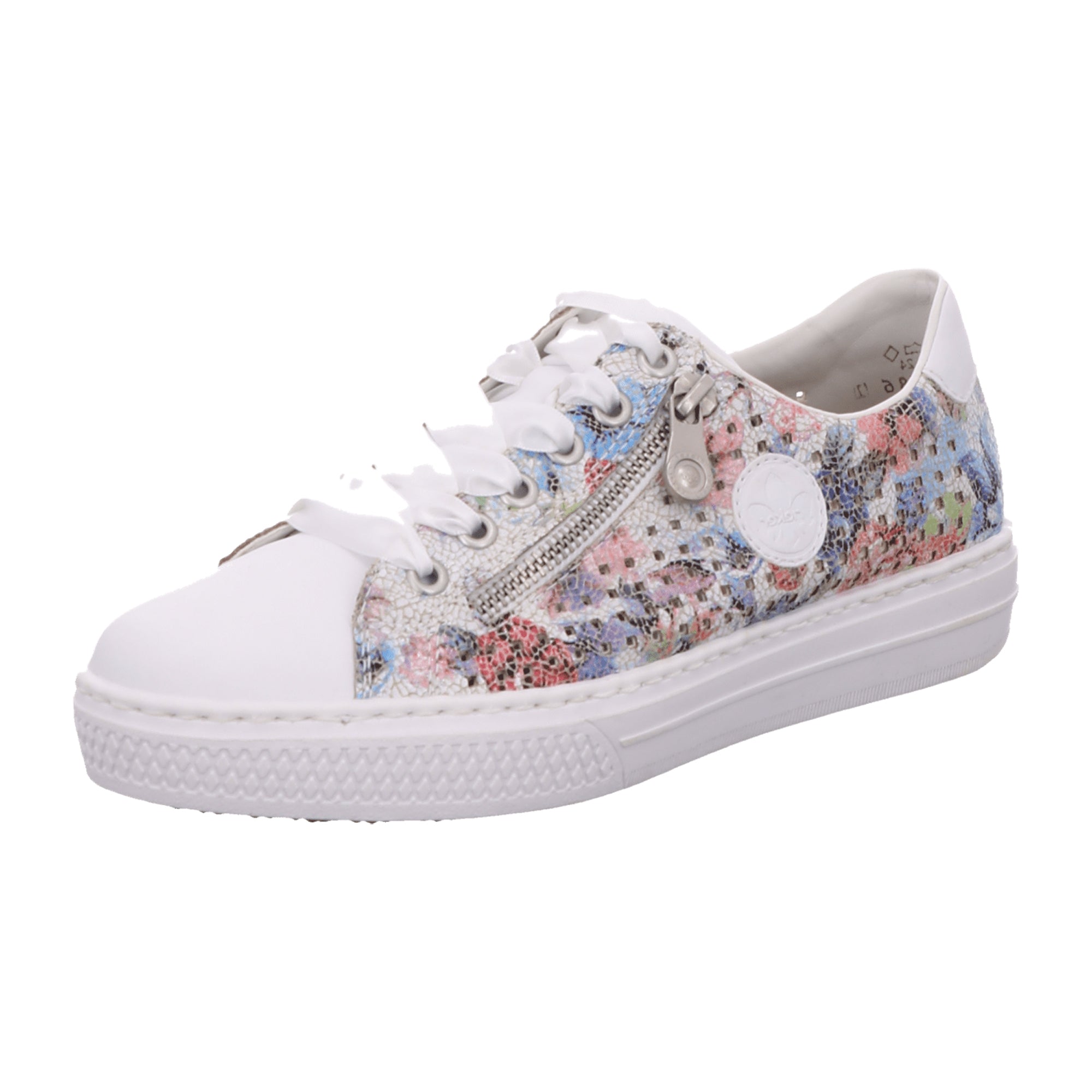 Rieker Women's White Sneakers with Comfortable Flexible Sole