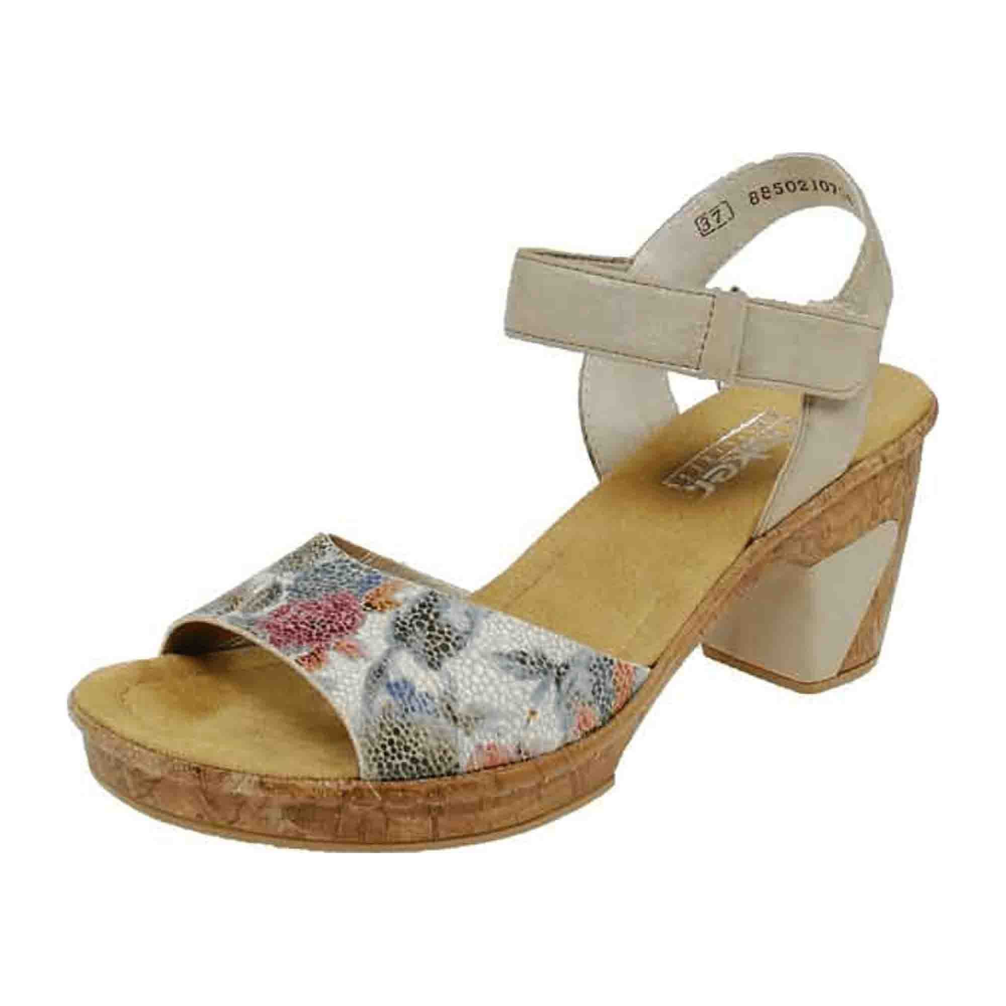 Rieker Roberta 697 Women's Grey Sandals with Velcro Straps and Antistress System