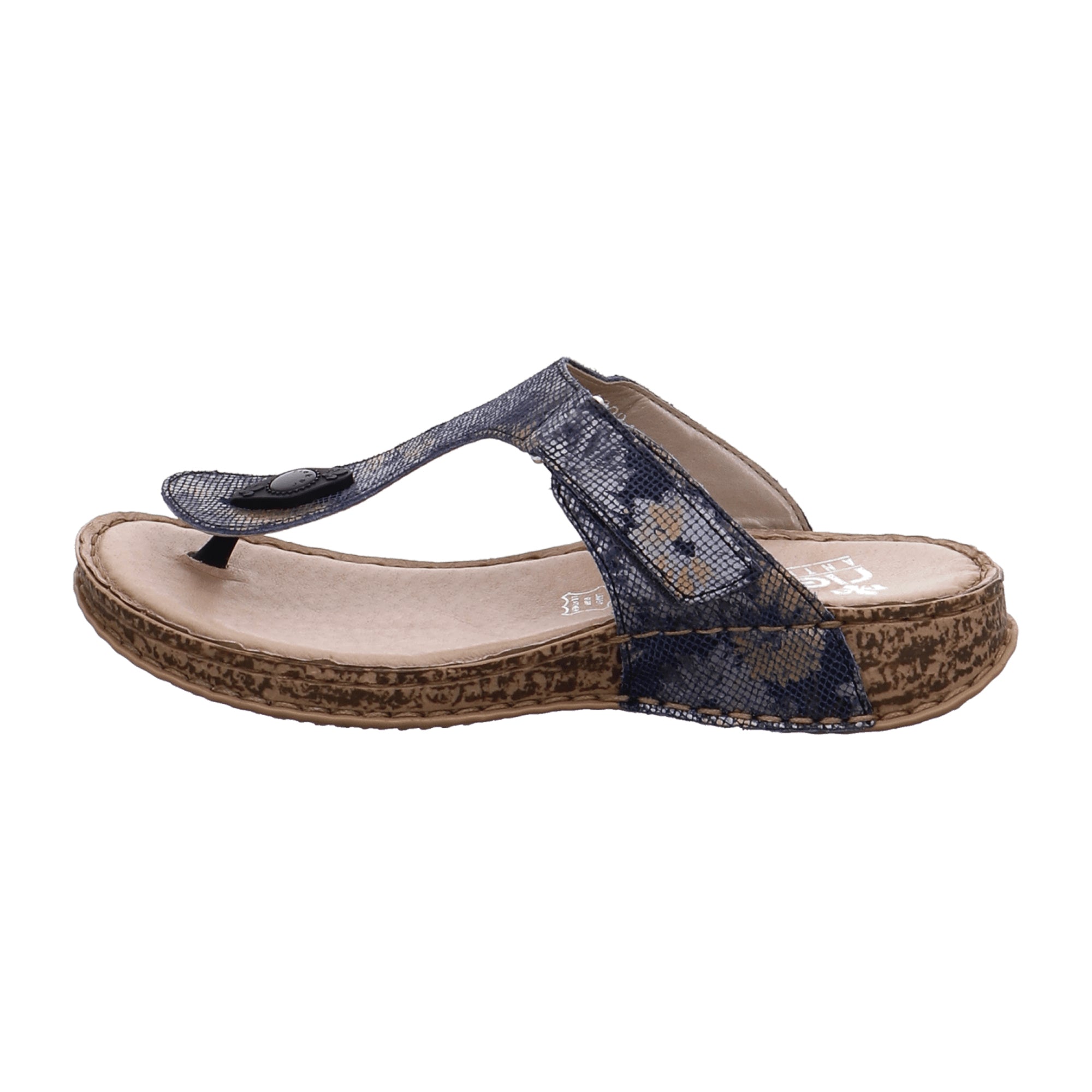 Rieker Women's Comfortable Blue Slip-On Sandals