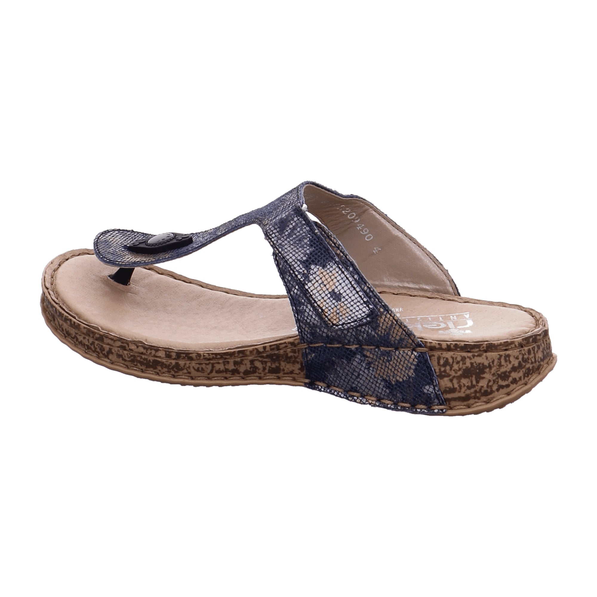 Rieker Women's Comfortable Blue Slip-On Sandals