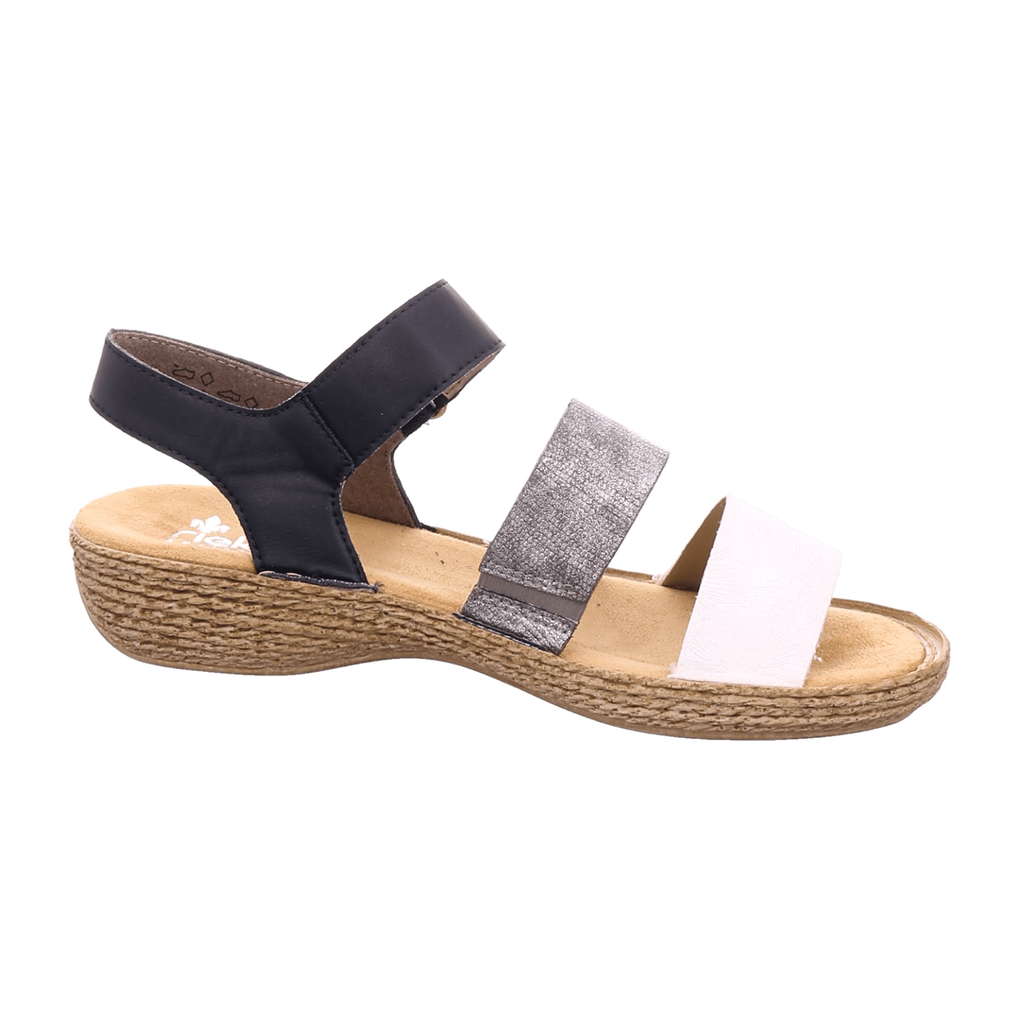 Rieker Comfortable Women's Sandals Black Spring Summer Synthetic Block Heel